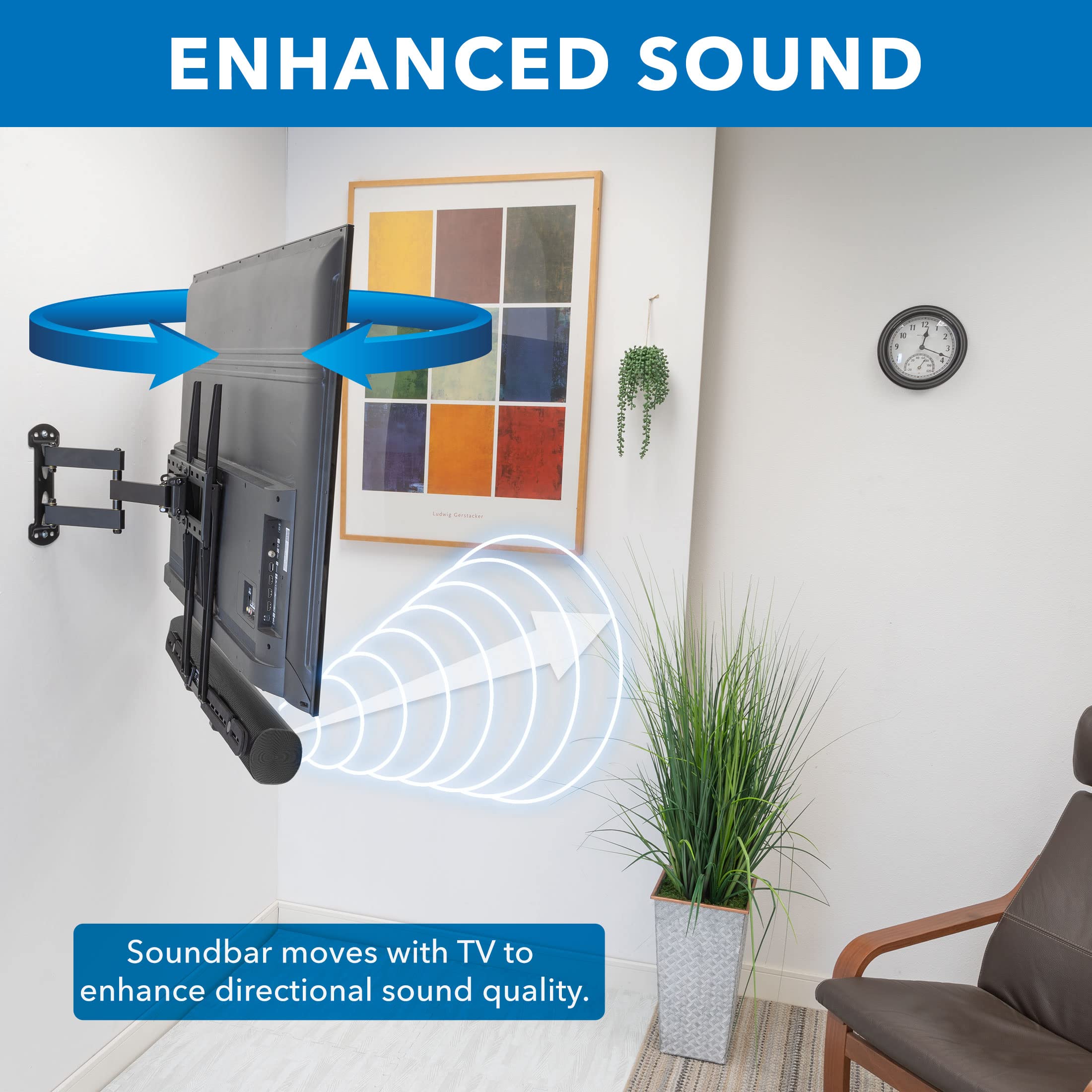 Mount It! TV Speaker Bracket Compatible with Sonos Arc Soundbars | Soundbar Mount for TV to Achieve Directional Sound All Around, Designed for Compatibility with Sonos Arc