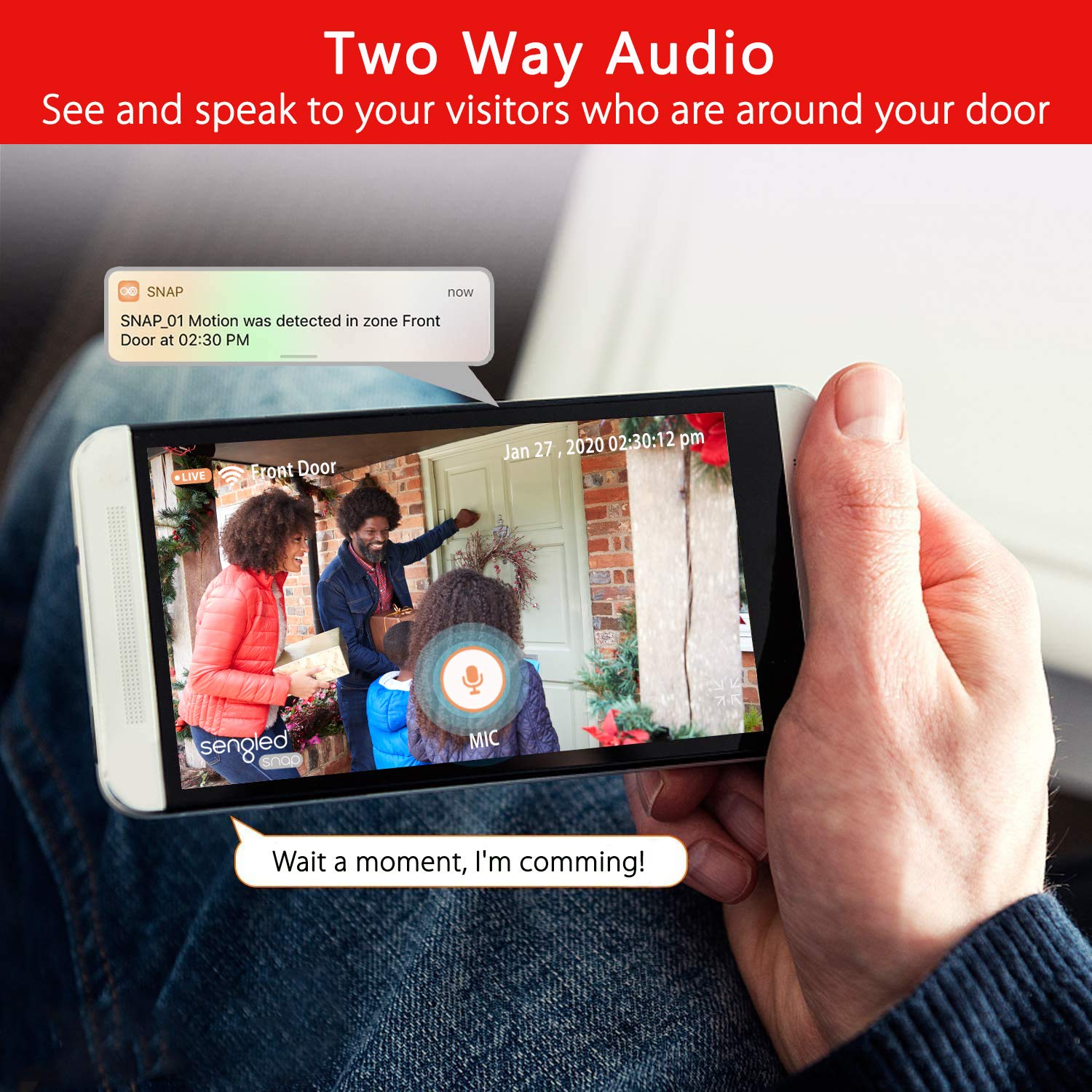 Sengled Floodlight Camera With Motion Sensor Light, Outdoor Security Camera 1080P, Floodlight Security Camera Waterproof, Wifi C