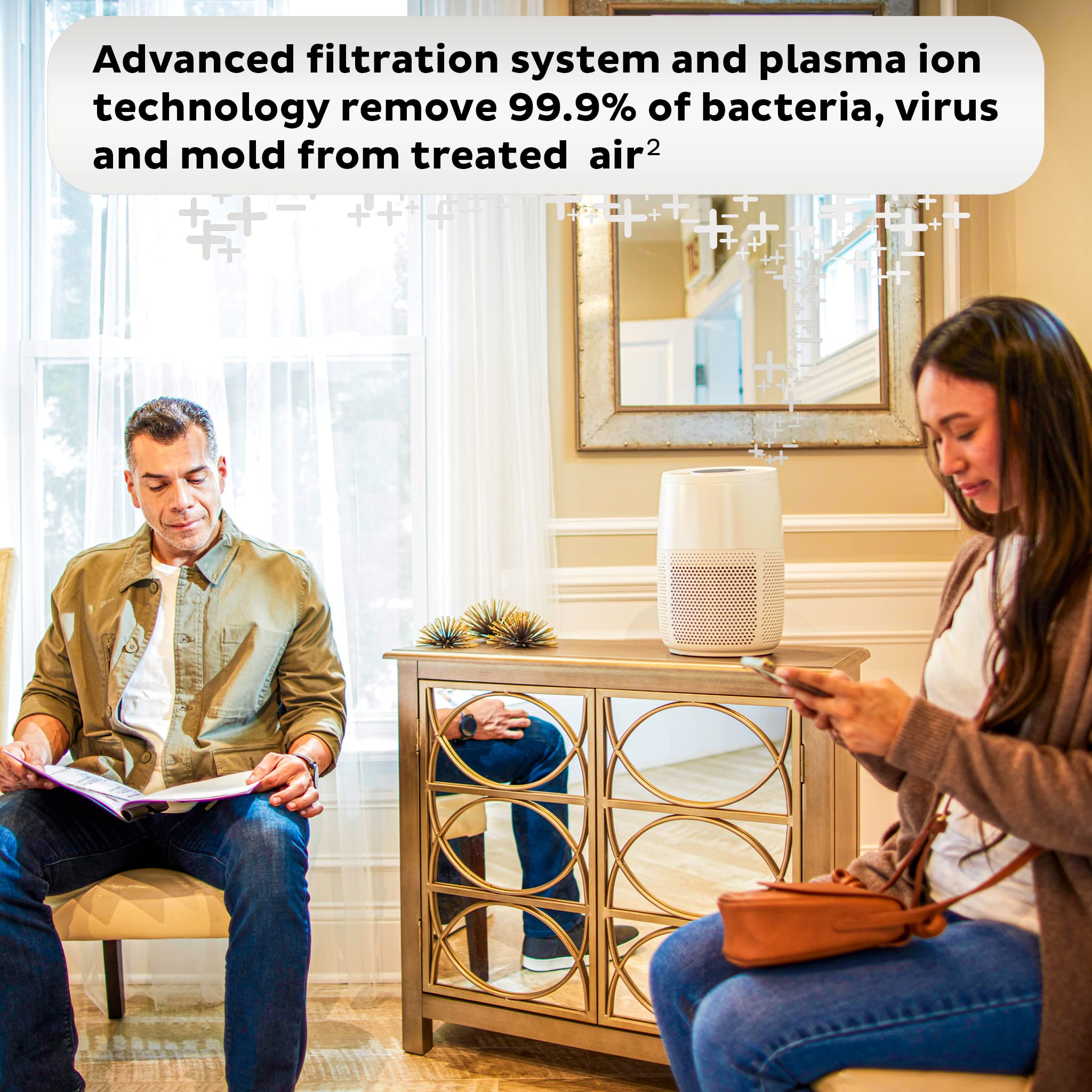 Instant Hepa Quiet Air Purifier, From The Makers Of Instant Pot With Plasma Ion Technology For Rooms Up To 630Ft2; Removes 99% O