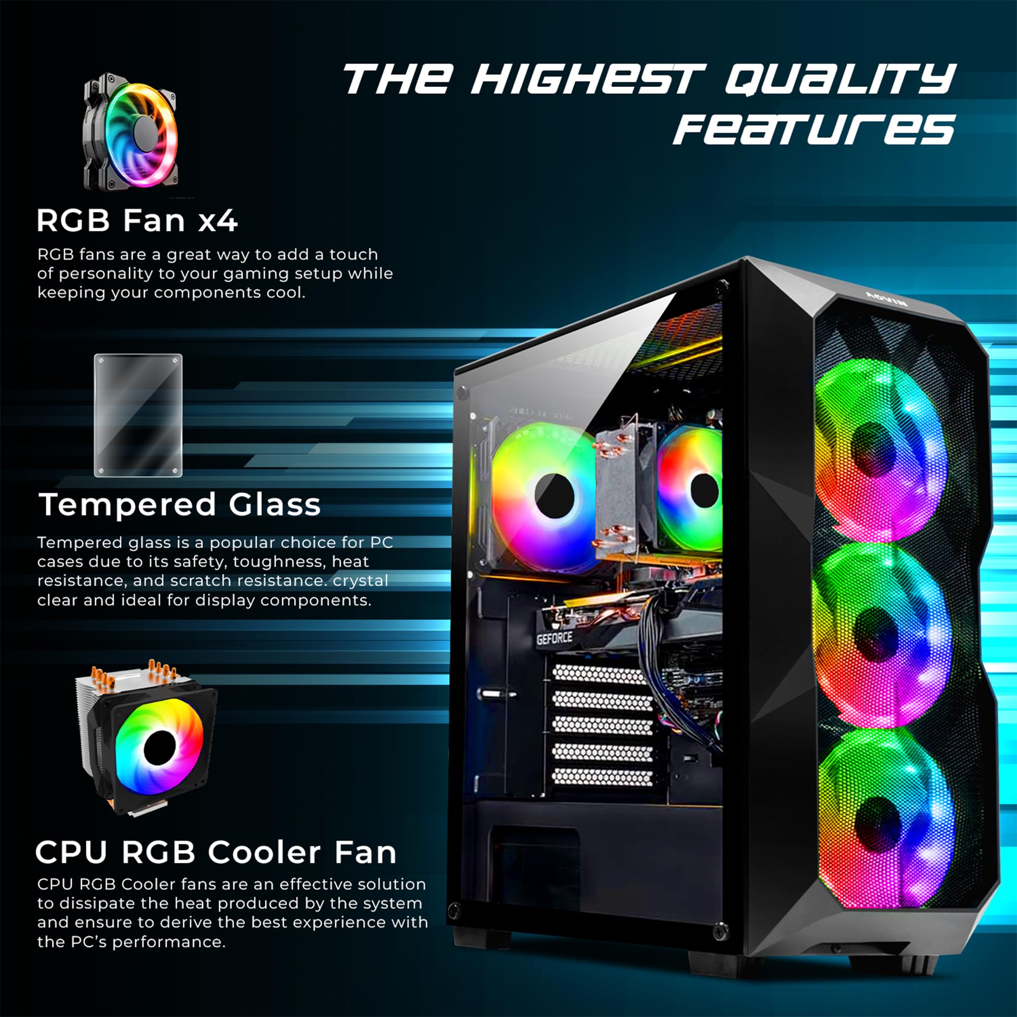 Aqvin Aqb70 Rgb Gaming Pc   Intel Core I7 Processor Upto 4.60Ghz 32Gb Ddr4 Ram 1Tb Nvme Ssd Geforce Gtx 1660 6Gb Hdmi Windows 11
