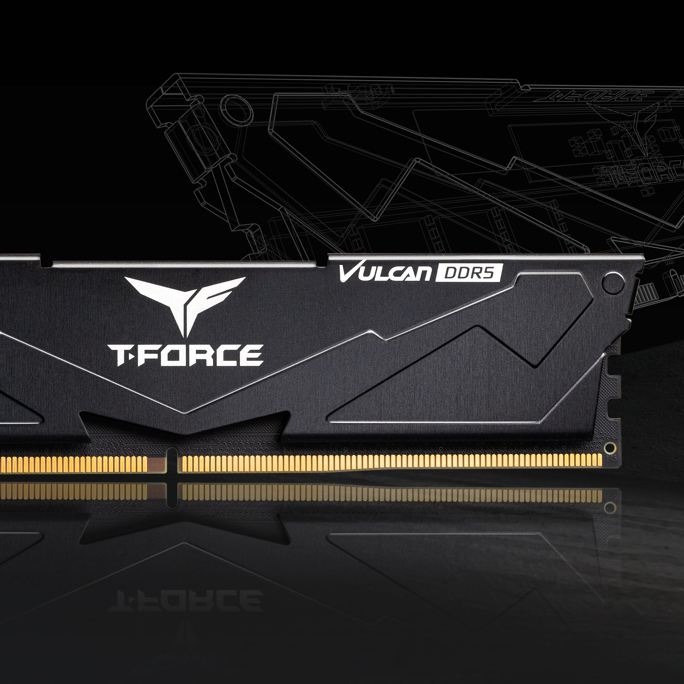 Teamgroup T Force Vulcan Ddr5 32Gb (2X16Gb) 6400Mhz (Pc5 51200) Cl32 Desktop Memory Module Ram For 600 700 Series Chipset Xmp 3.