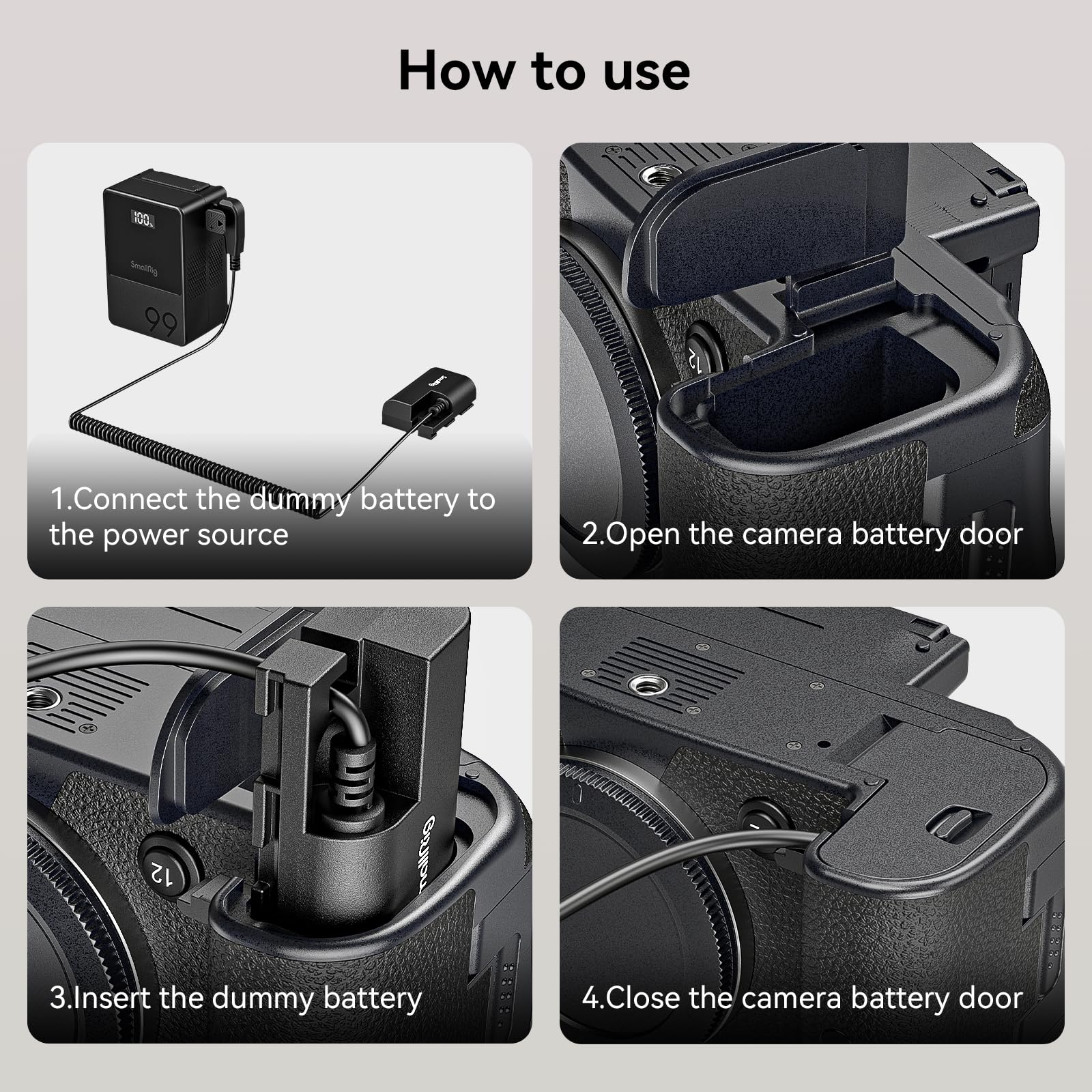 Smallrig D-Tap To Lp-E6Nh Dummy Battery, Lp-E6Nh Coiled Power Cable For Canon R5, R5 C, R6, R7, R, 5D Ii/Iii/Iv, 6D, 6D Ii, 7D,