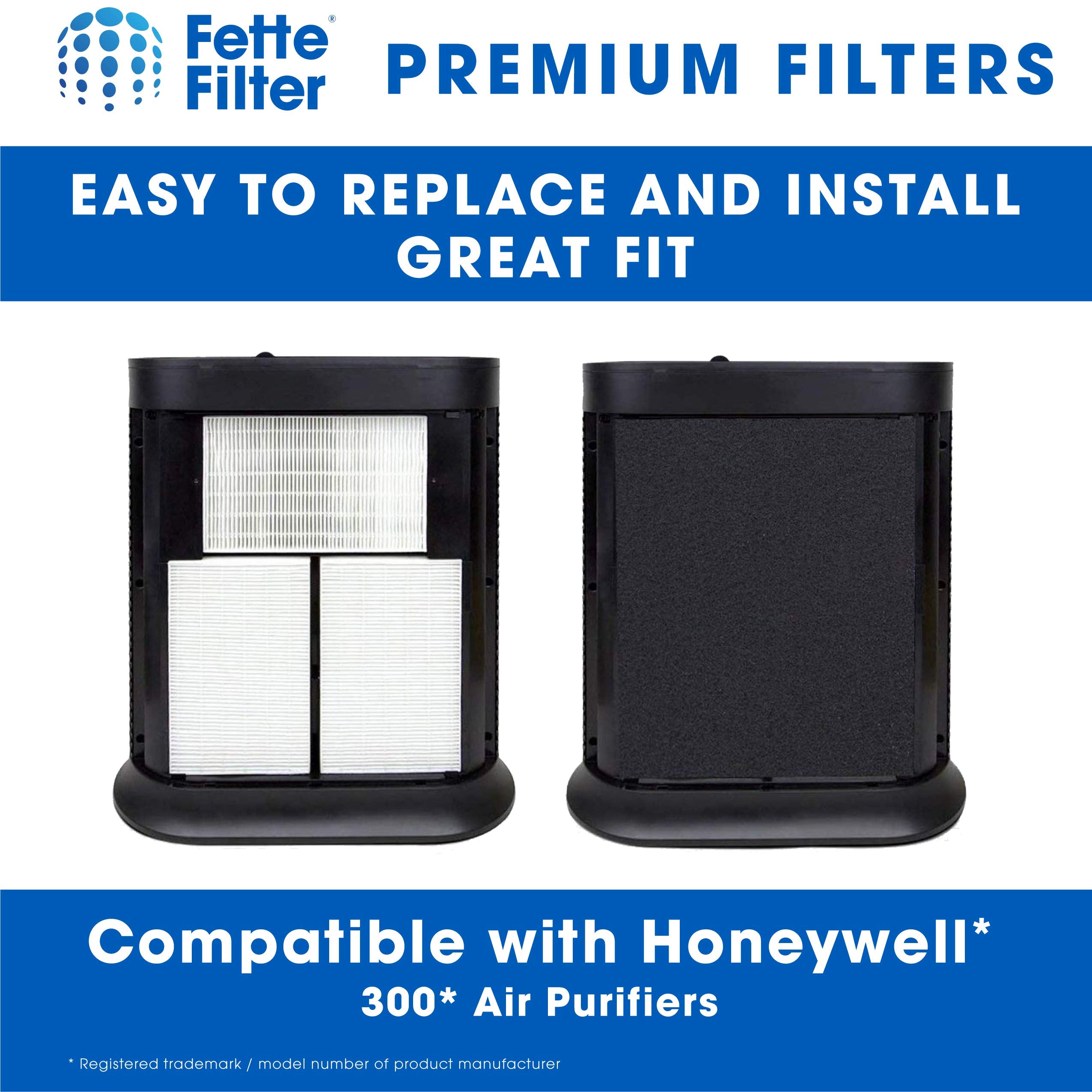 Fette Filter   Hepa Filter Set For Honeywell Air Purifier Hpa300, Hpa304, Hpa8350 & Hpa300Vp, Hpa5350, Hpa5300B Compare To Hrf R