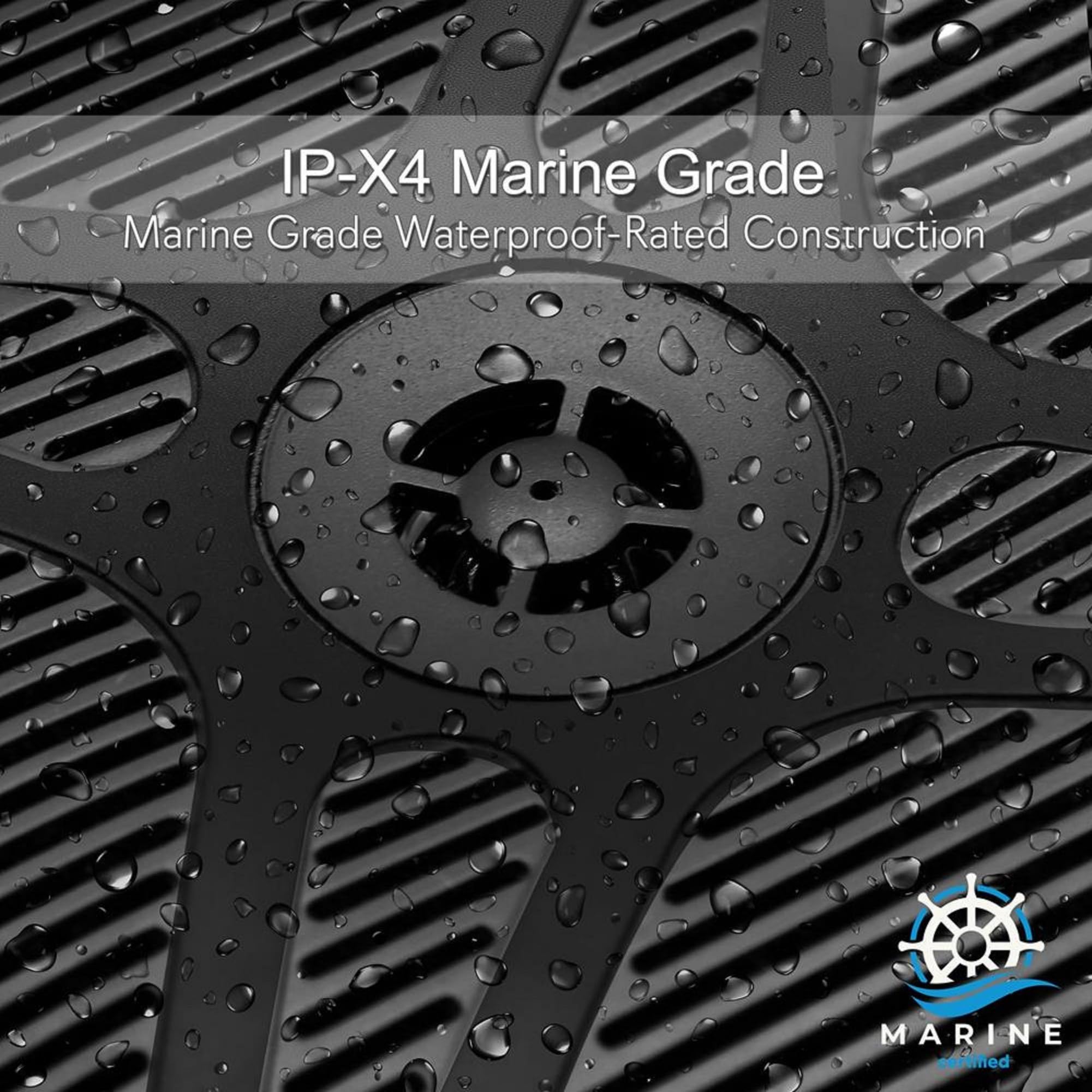 Pyle Dual 6.5 Water-Resistant Marine Speakers - 2-Way Ip-X4 Weather Resistant Outdoor Audio Dual Stereo Sound System With 600 Wa
