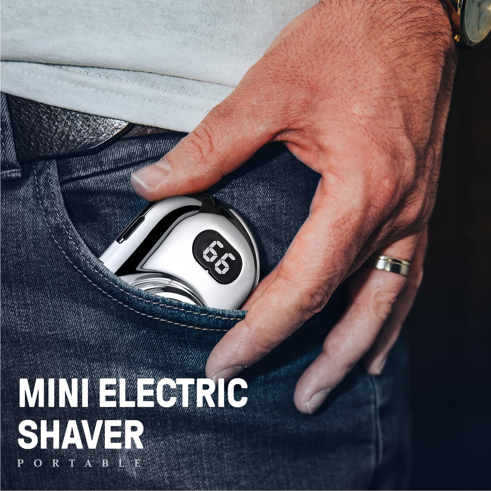 Mini Electric Shaver, 2024 New Fast Charging Digital Display Mini Shaver Mini Portable With Mirror, Usb Rechargeable Powerful St