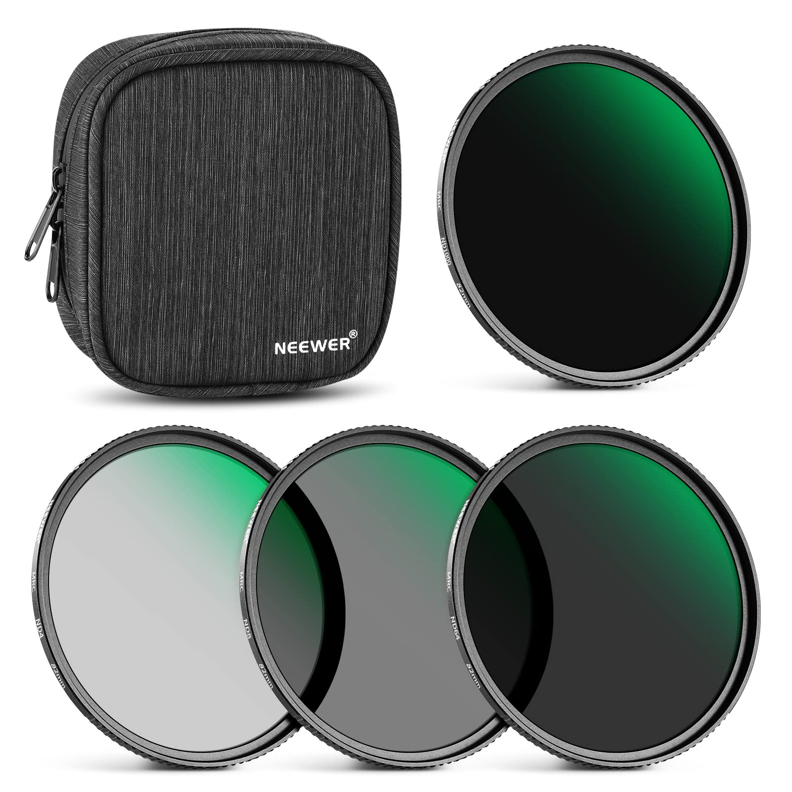 Neewer 82Mm Fixed Nd Filter Kit Nd1000 Nd64 Nd8 Nd4 Neutral Density Filter Set Double Sided 30 Layer Nano Coatings/Hd Optical Gl