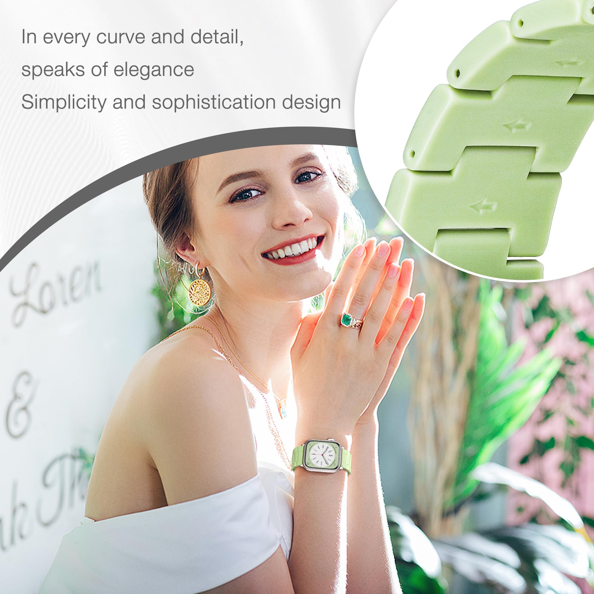 Light Apple Watch Band Fashion Resin Apple Watch Series 10 Series 9 Band, Iwacth Bands,Apple Watch Bands For Women Men,Compatibl