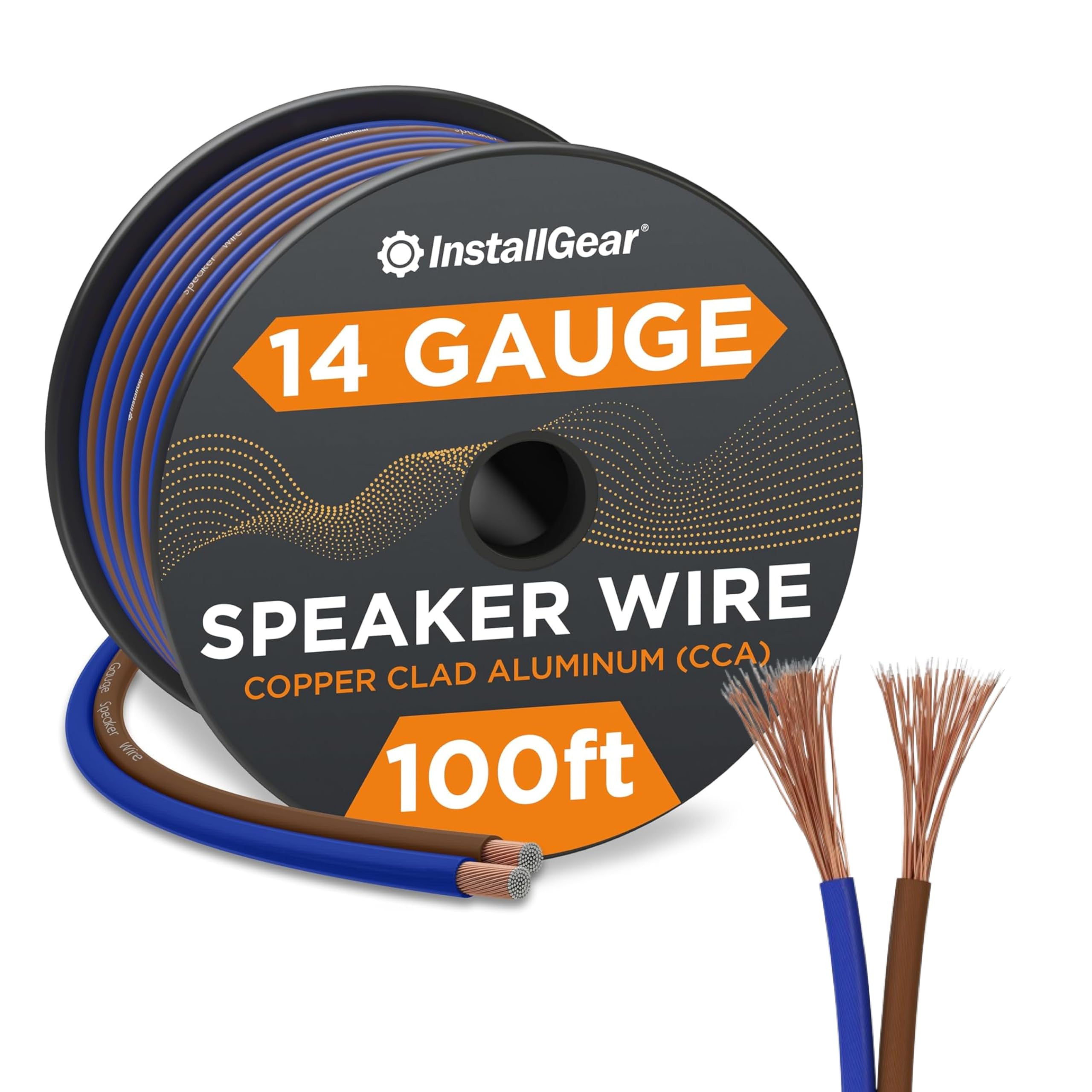 Installgear 14 Gauge Speaker Wire 100 Ft Cable, 14 Awg Speaker Wire Cable, True Spec Soft Touch Cables | Great Use For Car Audio