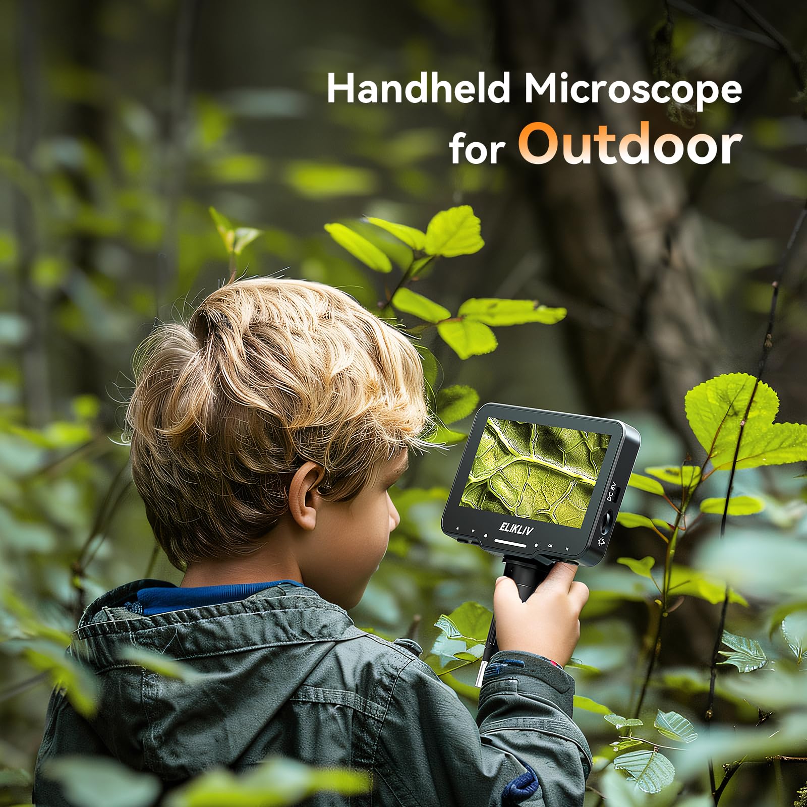 Elikliv Coin Microscope Edm4 Max, 4.3'' Lcd Digital Microscope1000X, Coin Magnifier With 8 Adjustable Led Lights, Coin Microscop