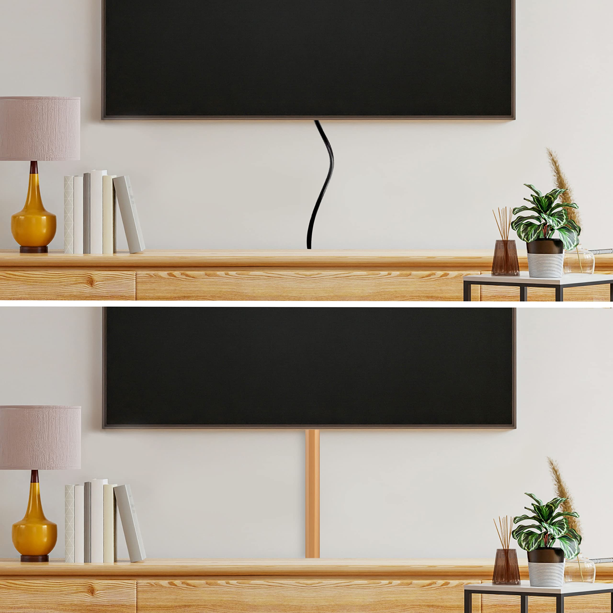 Rubber Bond Tv Cord Hider Cable Protector   Strong Self Adhesive Wall Cord Cover Cable Hider   Low Profile Cable Management Wall