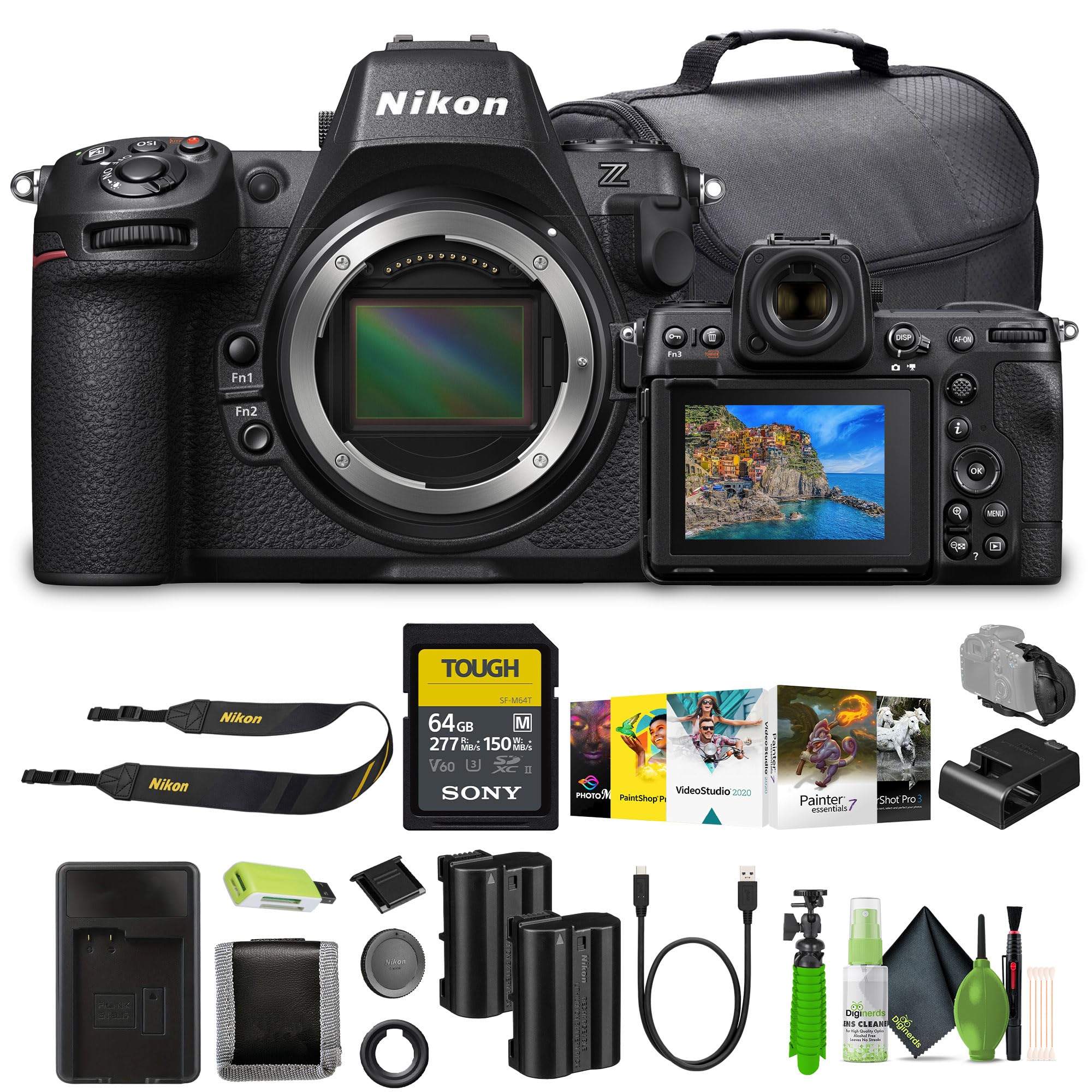 Nikon Z8 Professional Full Frame Mirrorless 8K Video & Stills Hybrid FX Camera + EN-EL15C Battery + 64GB SF-M Tough Series Memor