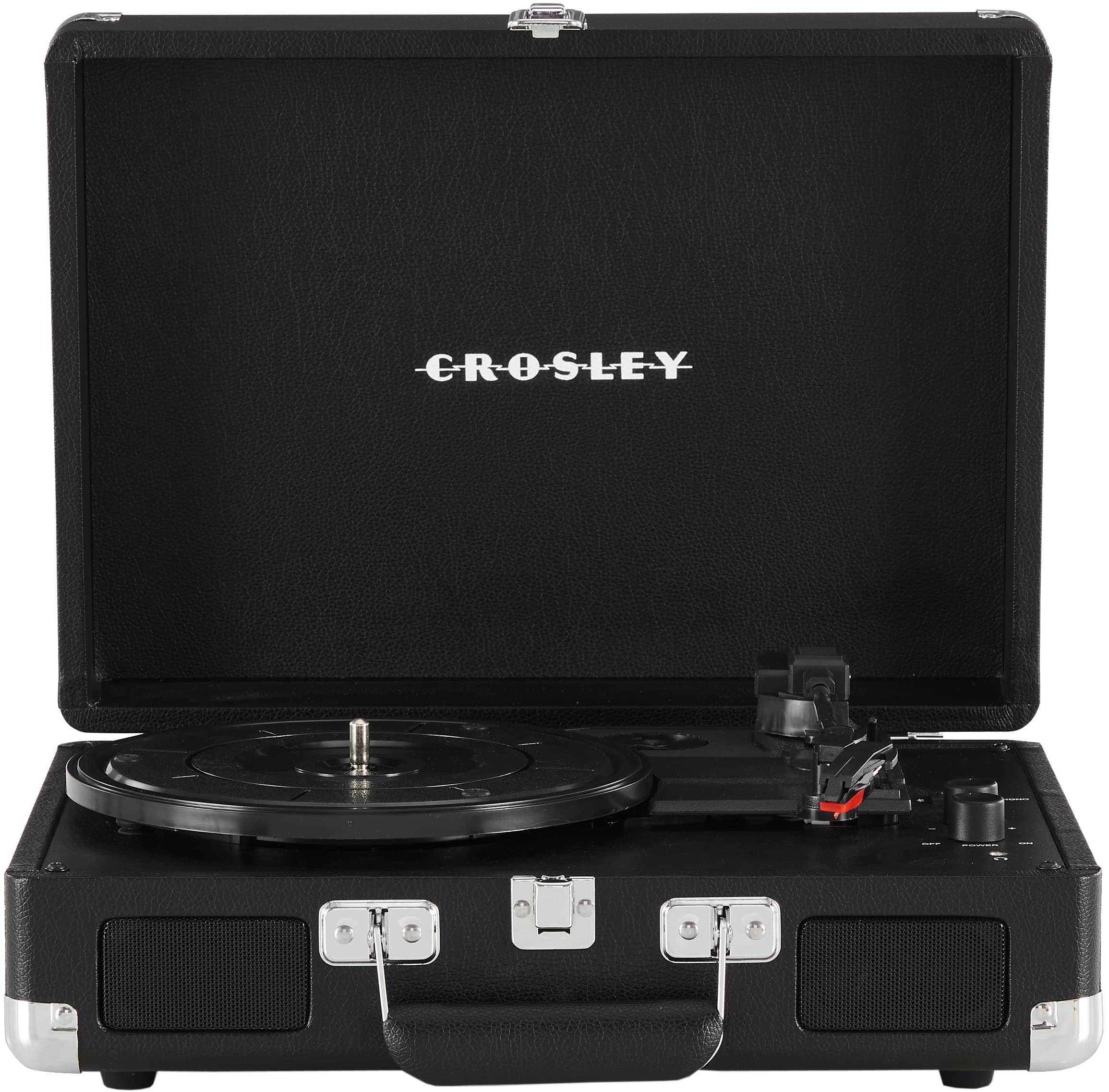 Crosley Cr8005Dp Bk1 Cruiser Plus Vintage 3 Speed Bluetooth In/Out Suitcase Vinyl Record Player Turntable, Black
