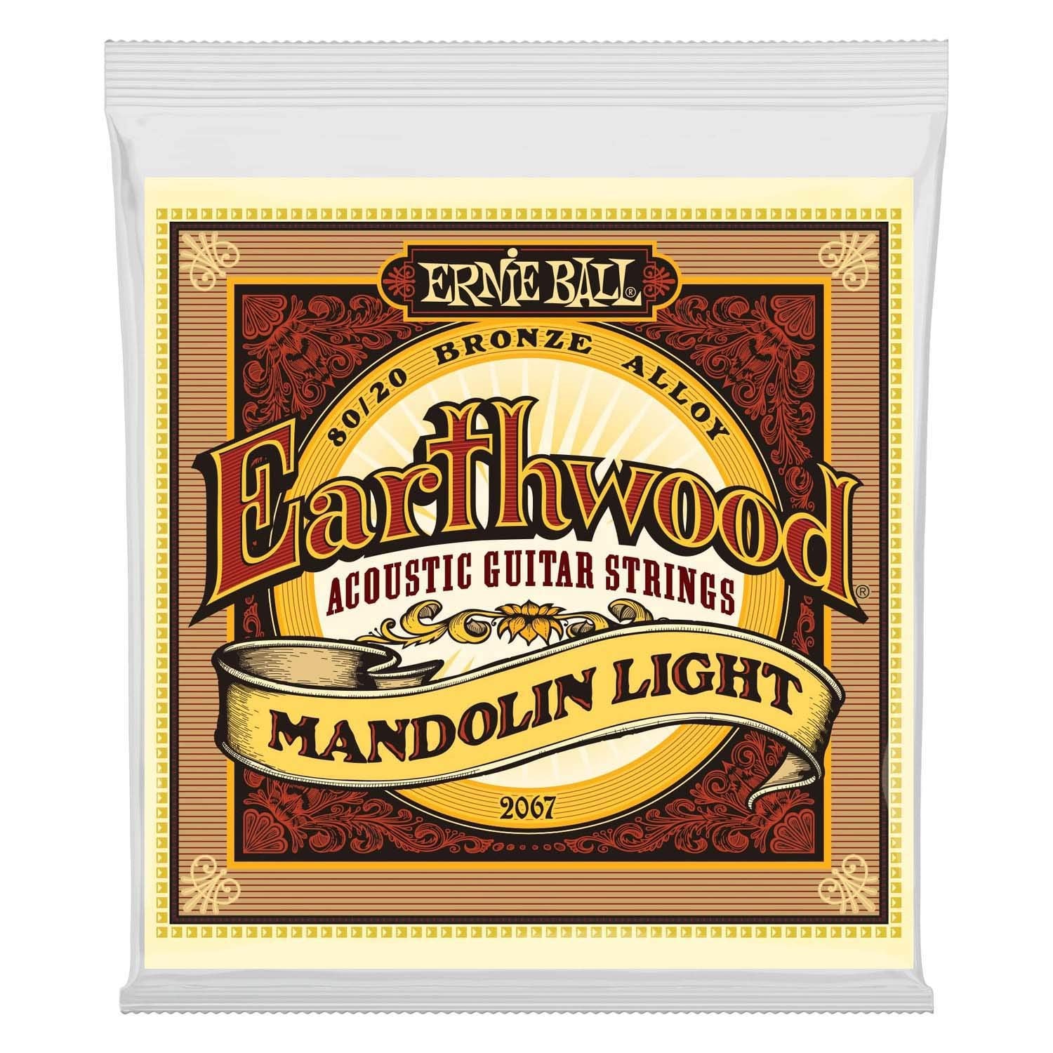 Ernie Ball Earthwood Light 80/20 Bronze Mandolin Strings, 9-34 Gauge (P02067)