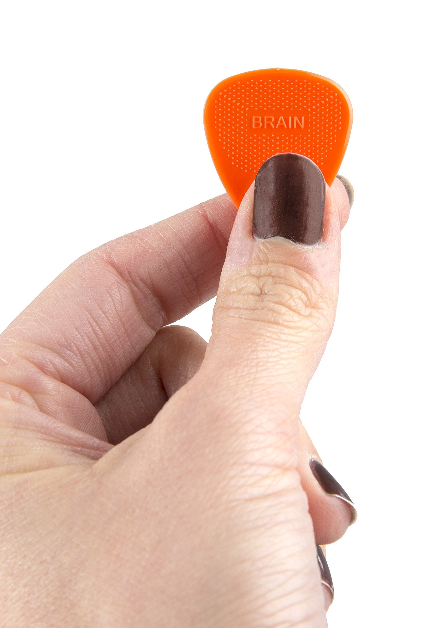 Snarling Dogs Brain Tnsdb351 1.14 Guitar Picks, 12-Piece, Collectible Tin, Orange Nylon, 0 1.14Mm