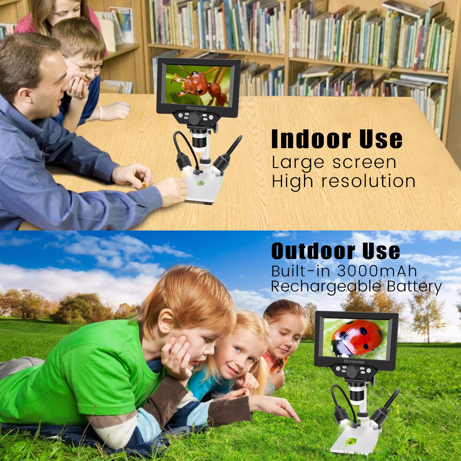 Coin Microscope,5.5'' Lcd Digital Usb Microscope With 32G Tf Card,Micsci Coin Magnifier 1000X 1080P Handheld Video Camera,Pc Vie