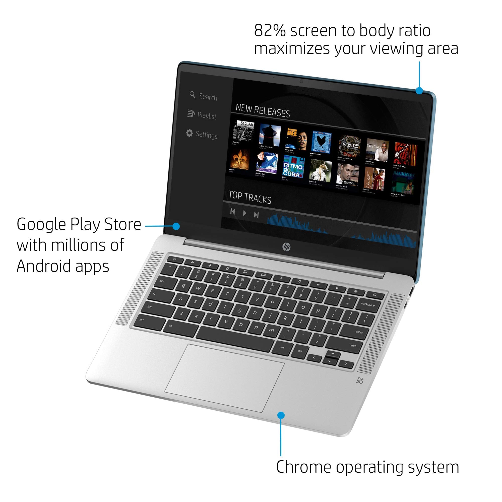 Hp Chromebook 14 Inch Hd Laptop, Intel Celeron N4000, 4 Gb Ram, 32 Gb Emmc, Chrome (14A Na0070Nr, Forest Teal)