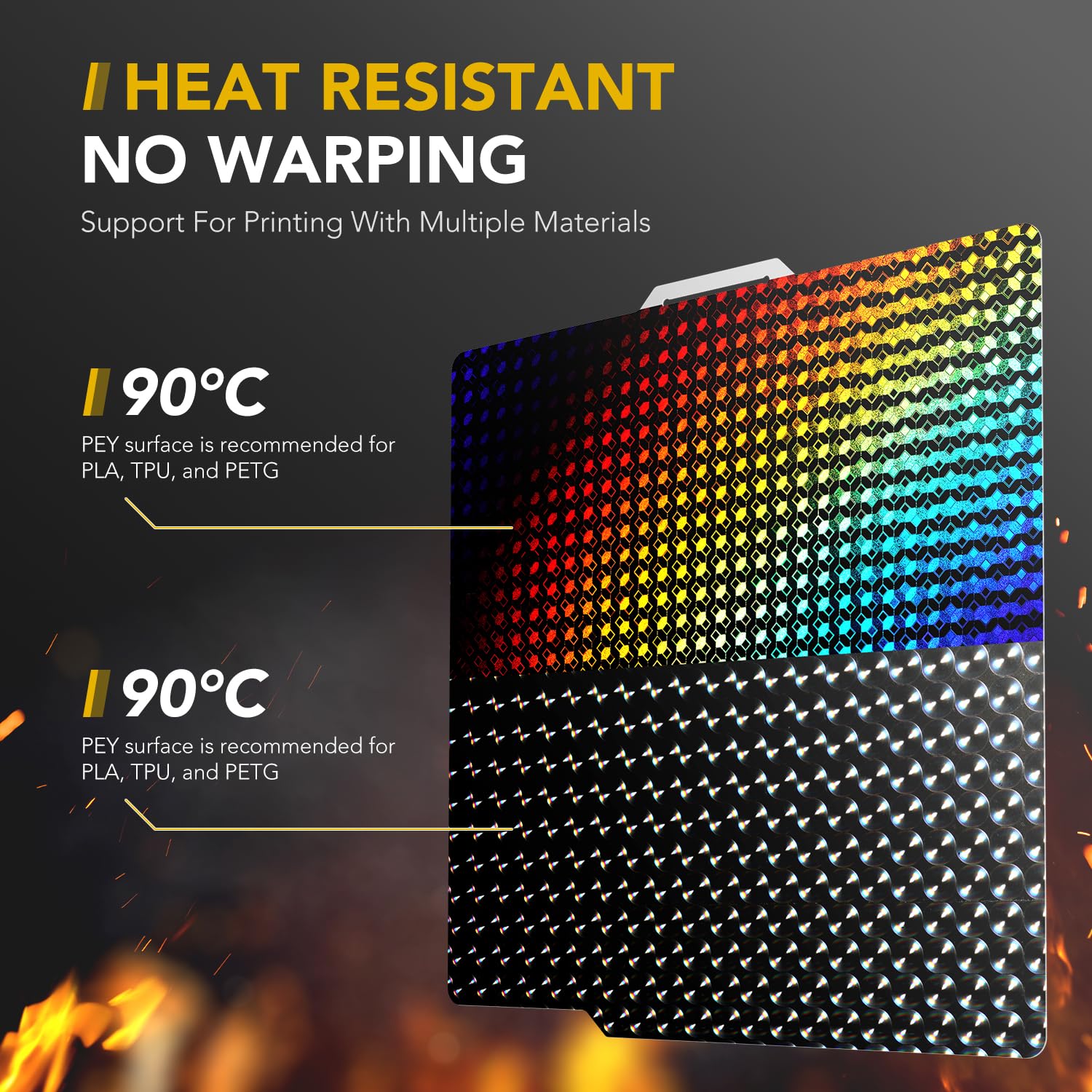 Vokelater 3D Printer Build Plate Pey Sheet For Bambu Lab X1/X1C/X1E/P1P/P1S/A1, Steel Ball + Soccer Geometric Dual Texture 257X2