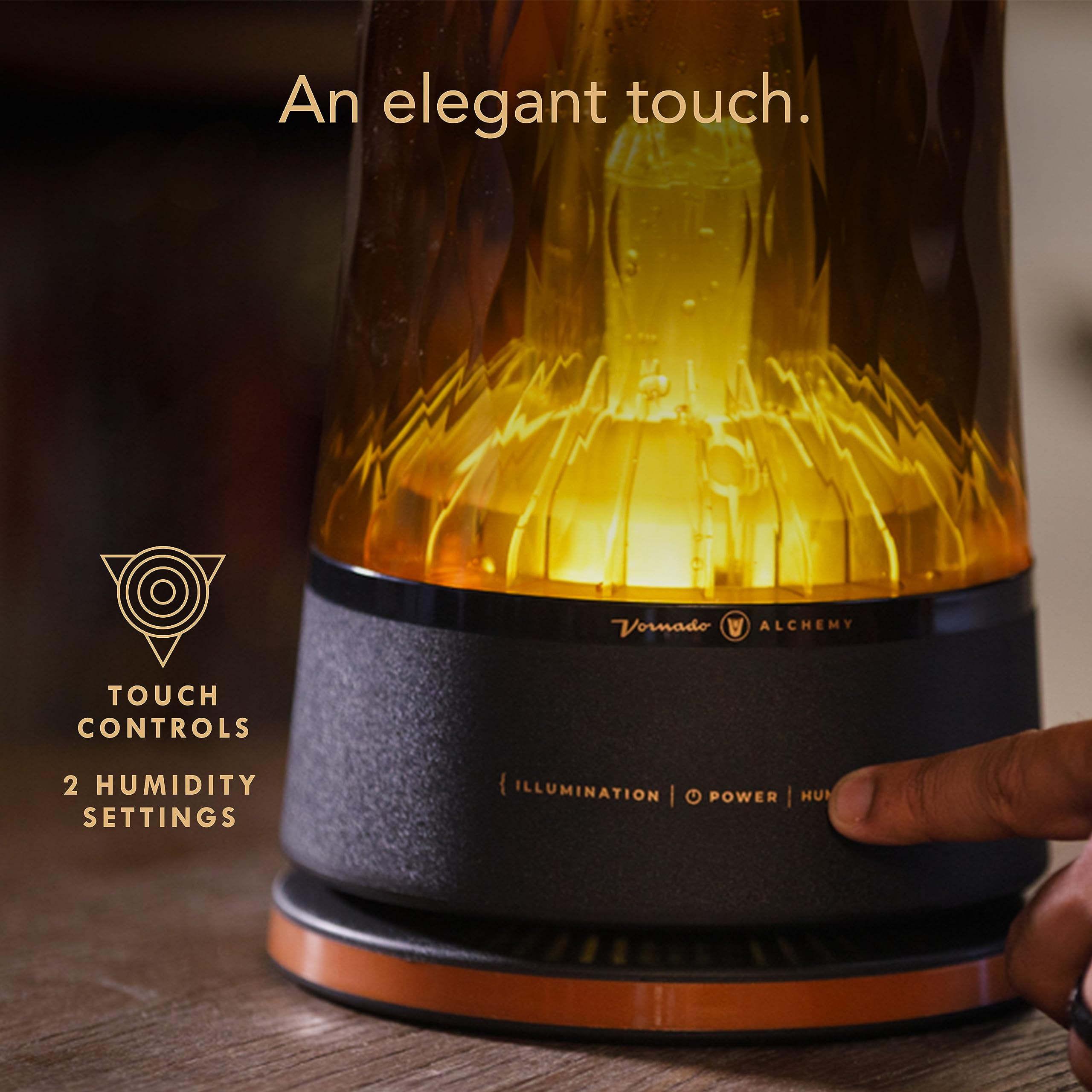 Vornado Lucerna 2 Alchemy Ultrasonic Humidifier With Ambient Light, 1 Gallon Capacity, 24 Hour Runtime, Modern Luxury Design, Au