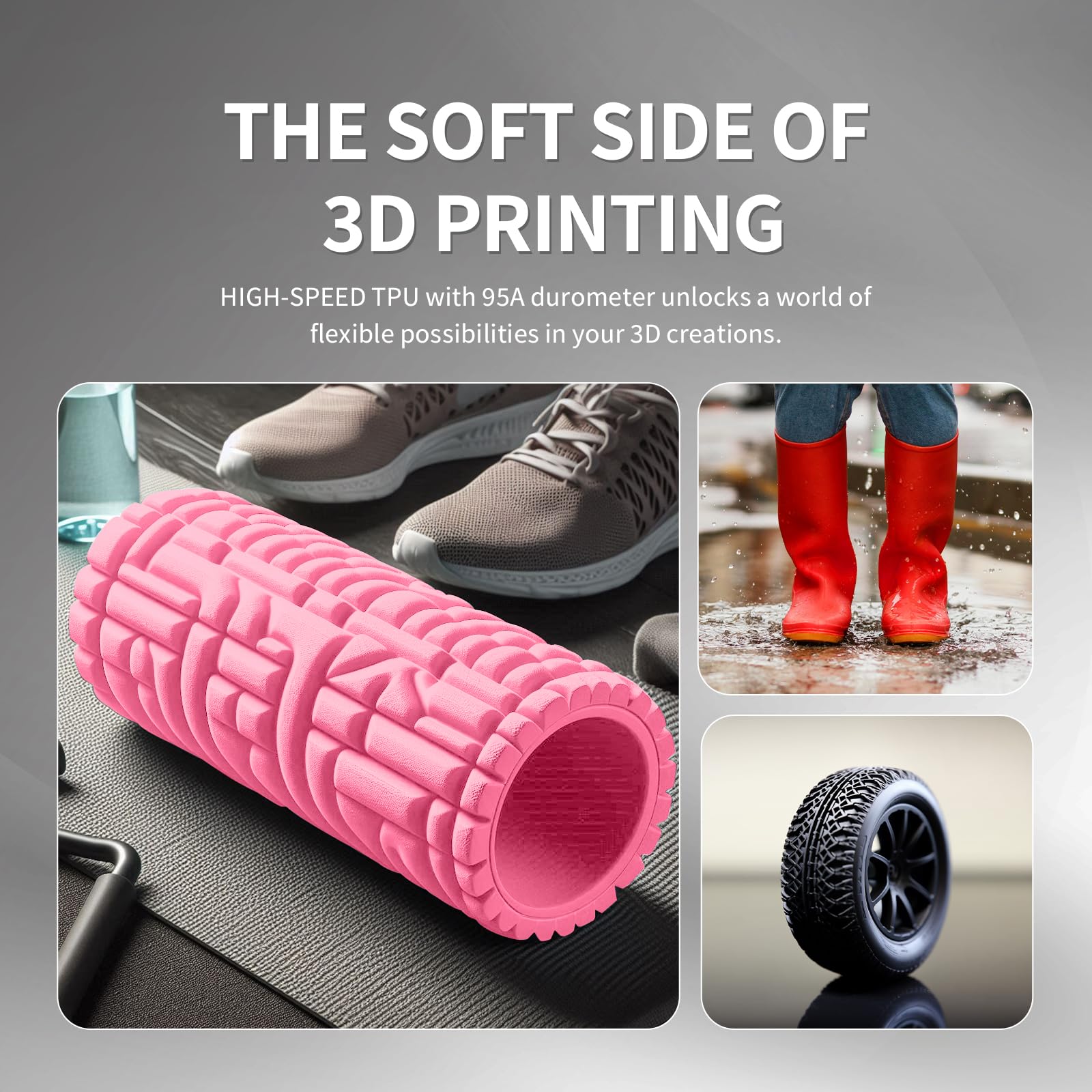 Overture Tpu High Speed Filament 1.75Mm Flexible 95A Tpu Roll, 3D Printer Filament,Dimensional Accuracy +/  0.02 Mm, Fit Most Fd