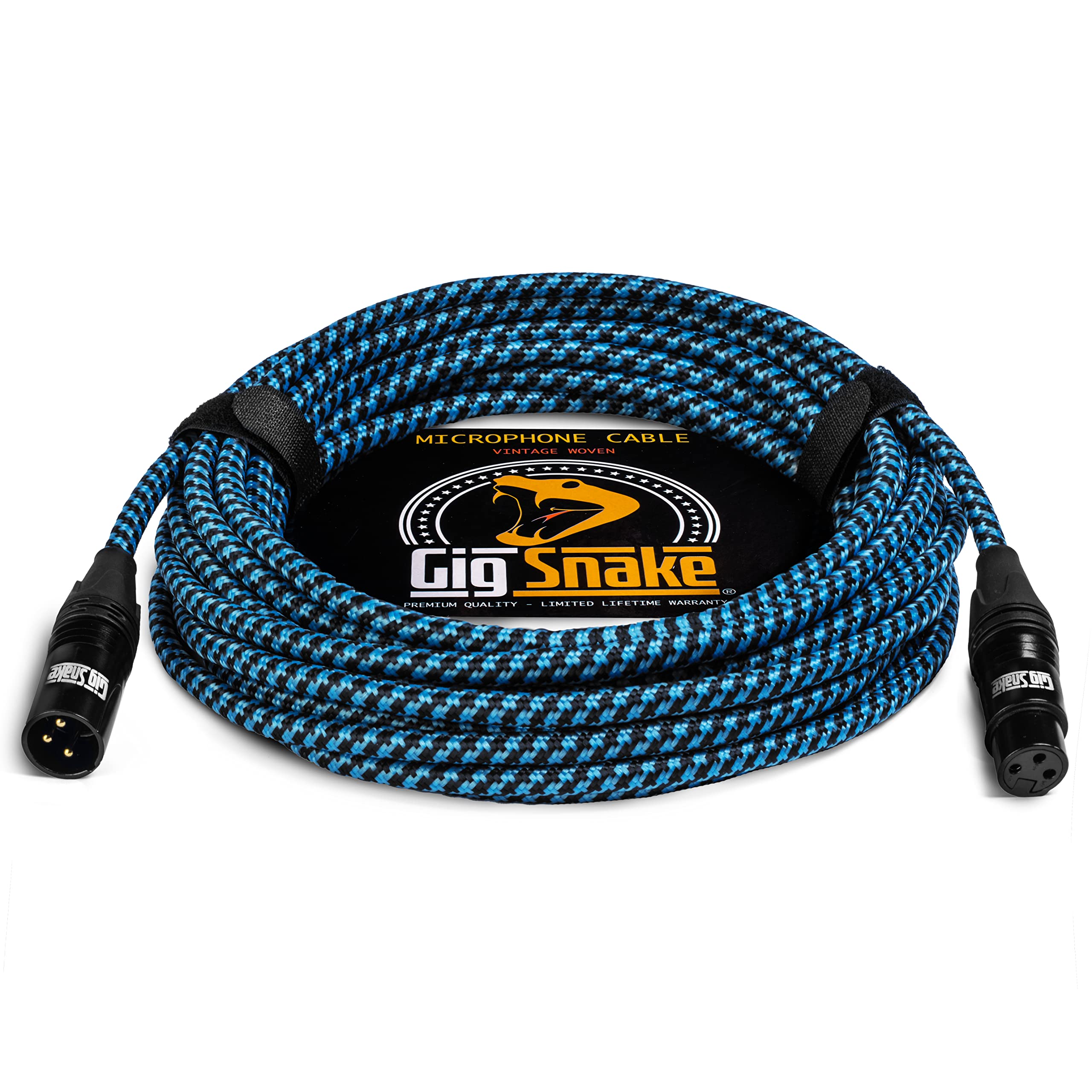 Gig Snake Microphone Cable 25 Ft   Blue Xlr Male To Female Mic Cable   Professional Studio Quality Microphone Cord And Xlr Patch