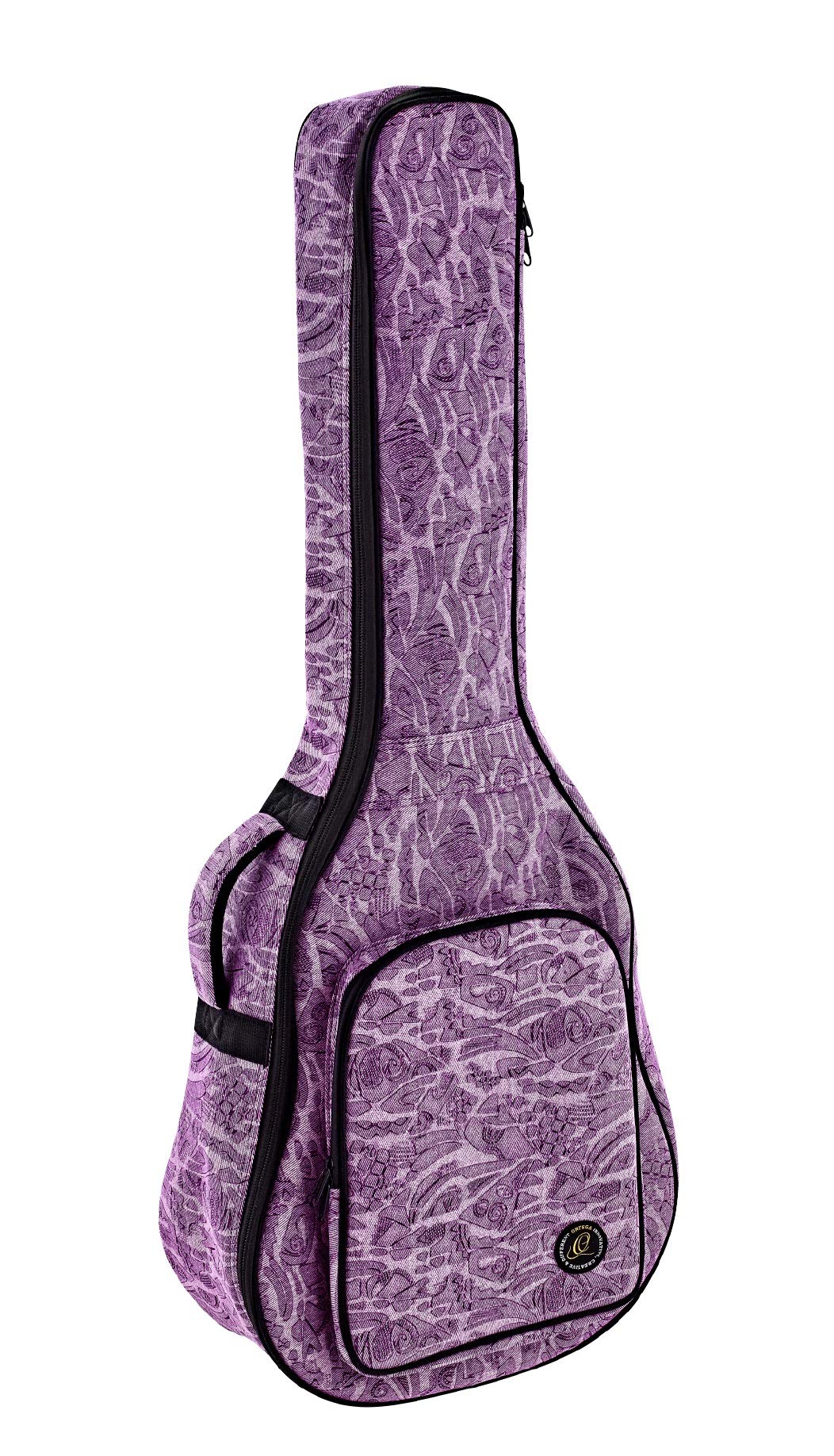 Ortega Guitars Size Guitar Denim Style Gig Bag-12 mm Padding, Right, Purple Jean, Full Classical (OGBCL-PUJ)