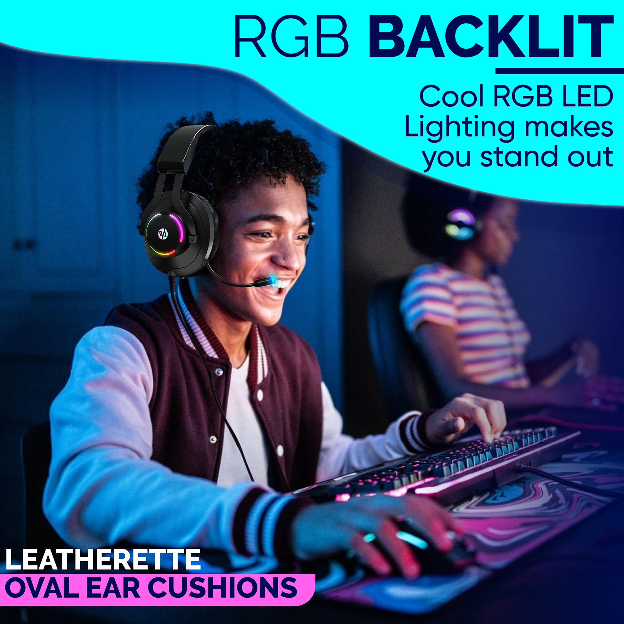 Hp Gaming Headset With Microphone Wired Over Ear Gaming Headphones With Mic For Ps4 Ps5 Xbox One Nintendo Switch Pc Laptop Gamer