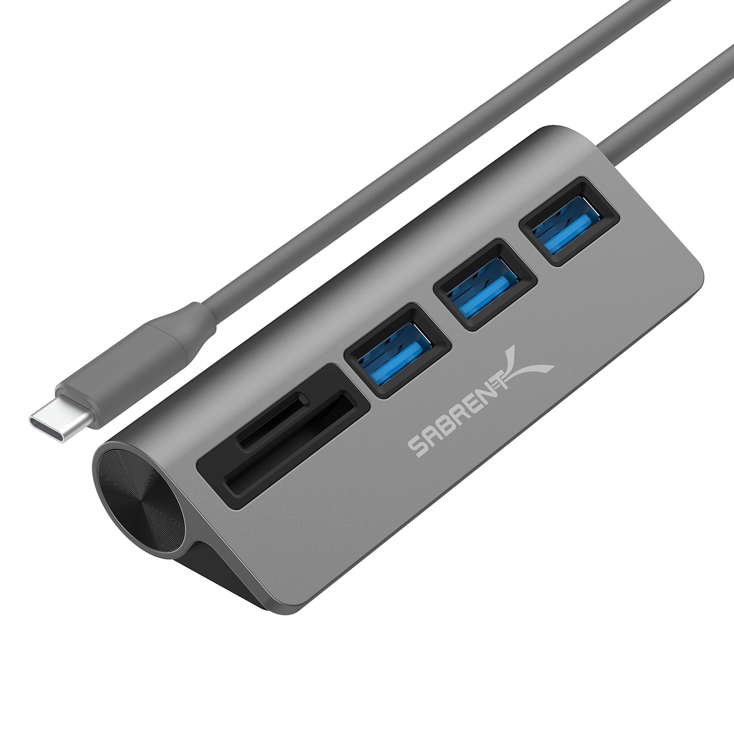 Sabrent Usb C 3.0 Hub, 5 In 1 Usb Sd Card Reader, Sd & Tf Dual Slot + 3 Usb 3.0 Hub Portable Compatible With Macbook, Mac Pro/Mi