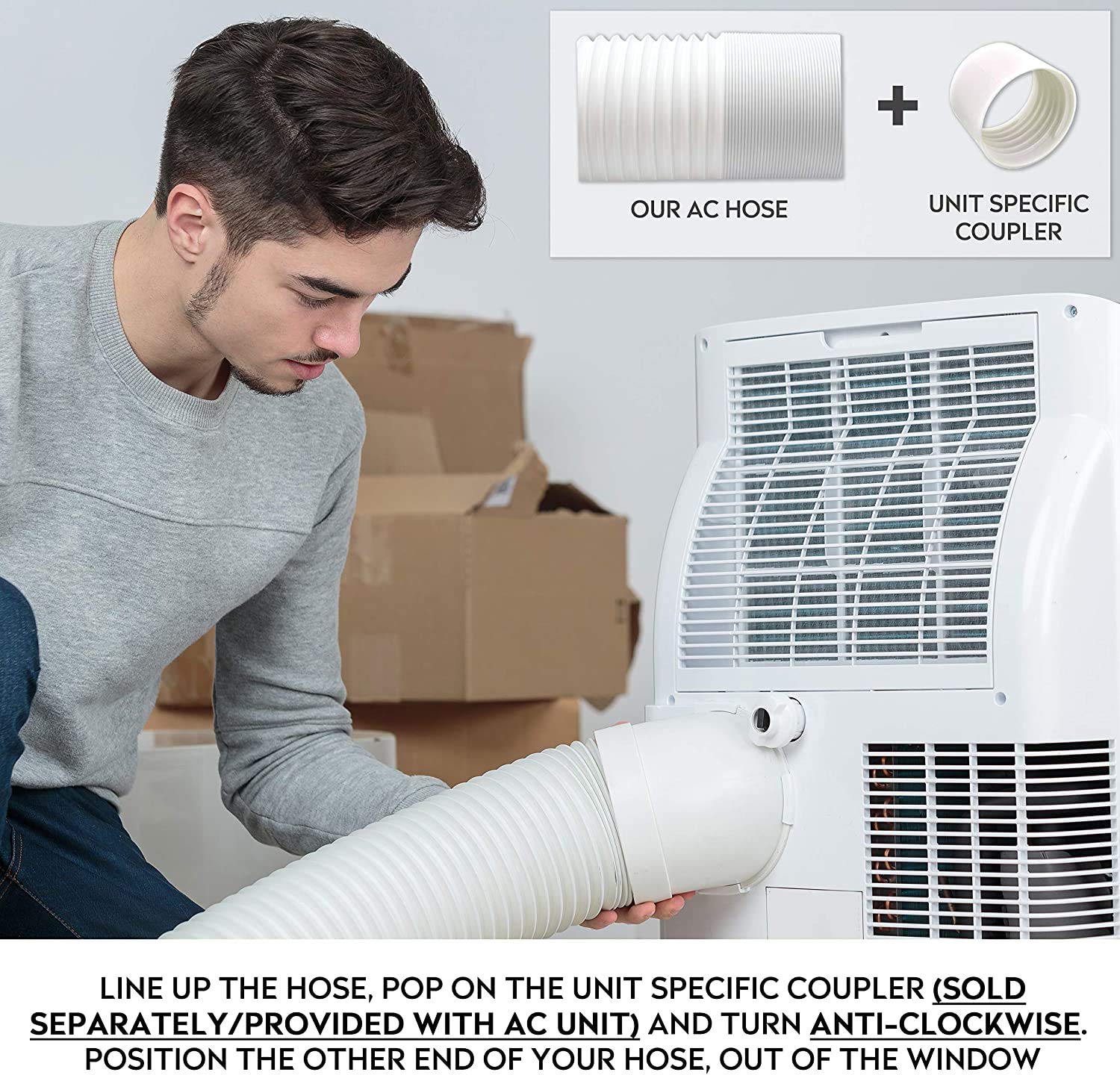 Youho Portable Air Conditioner Hose   Ac Hose 5.9'' Diameter   80'' Long. Universal Flexible Counter Clockwise Room Aircondition