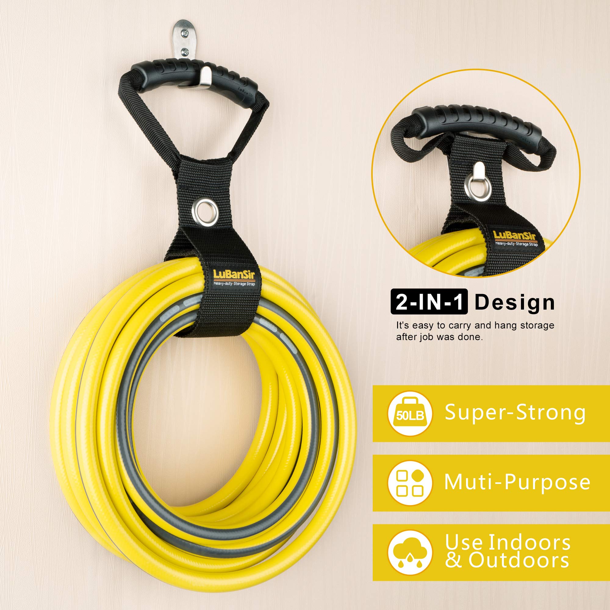 Lubansir 3 Pack Extension Cord Organizer, 17'' Portable Hook And Loop Storage Straps With Grommet Fit Extension Cords, Cables, R