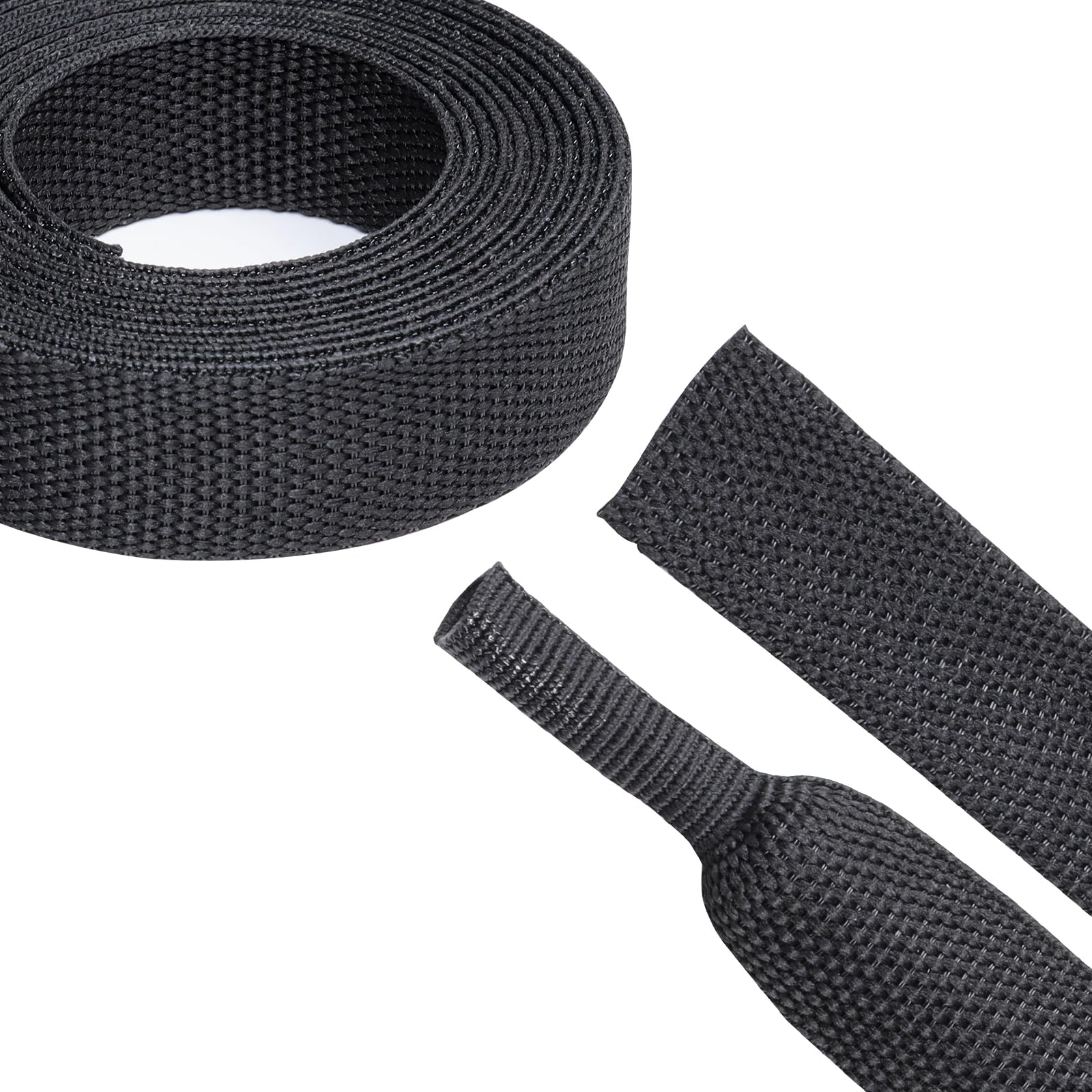 Sonoreboom 2 To 1 Heat Shrink Braided Sleeving 1/2''   24 Feet Pliable Shrinkable Fabric Sleeve For Protection Automotive/Electr