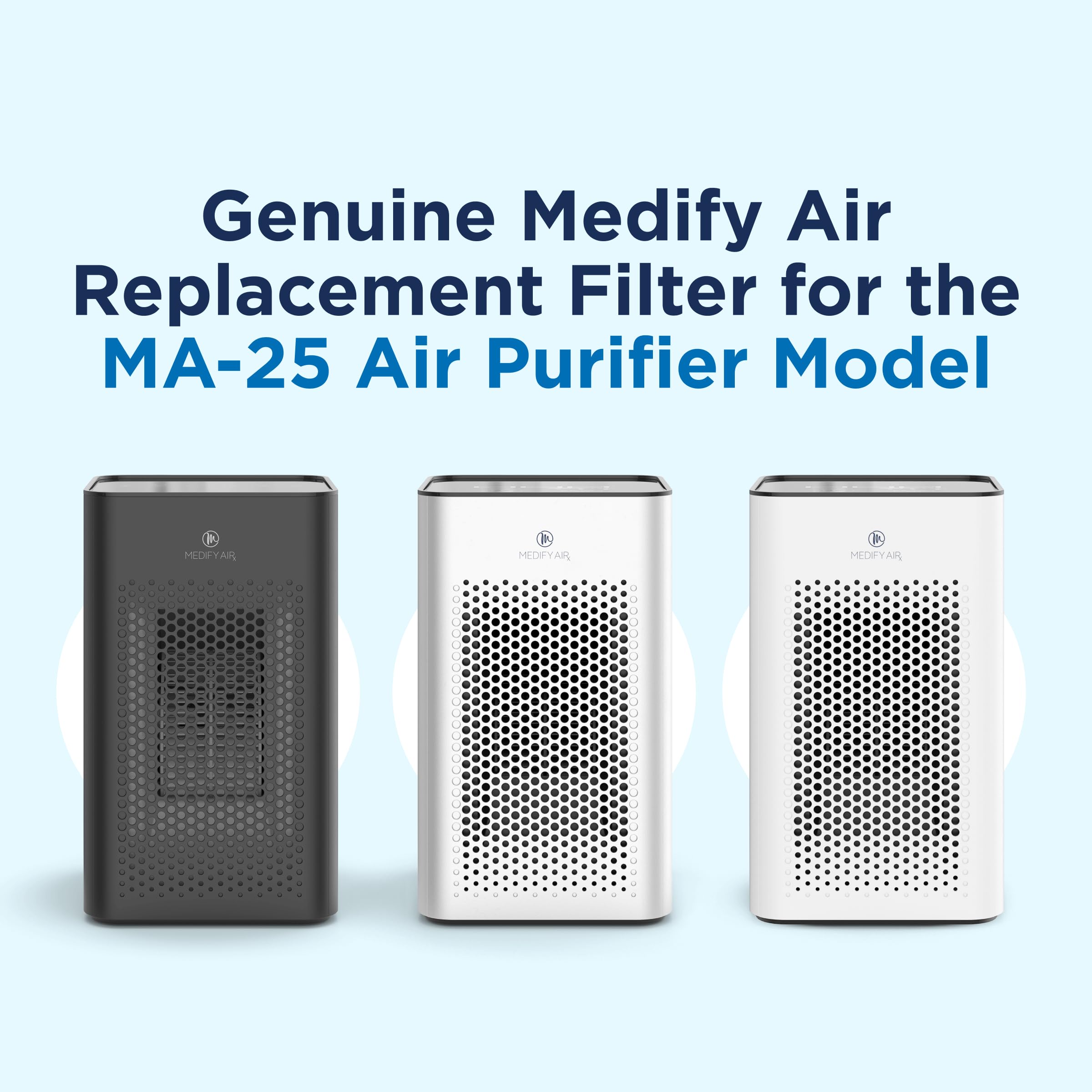 Medify Ma 25 Genuine Replacement Filter  For Allergens, Wildfire Smoke, Dust, Odors, Pollen, Pet Dander  3 In 1 With Pre Filter,