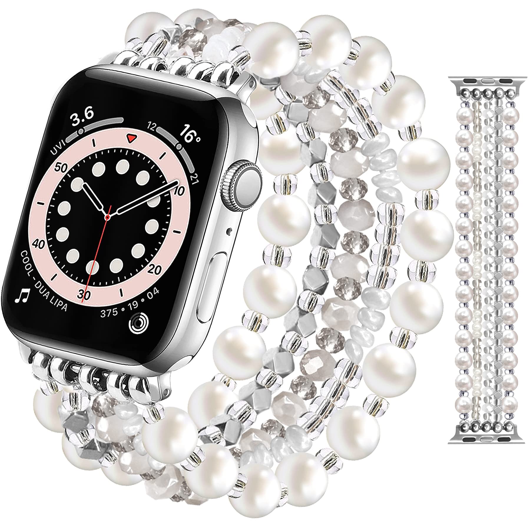Jr.Dm Pearl Beaded Bracelet Compatible With Apple Watch Band 40Mm 38Mm 41Mm Series 9/8/7/Se/6/5/4/3/2/1 For Women Girls Fashion