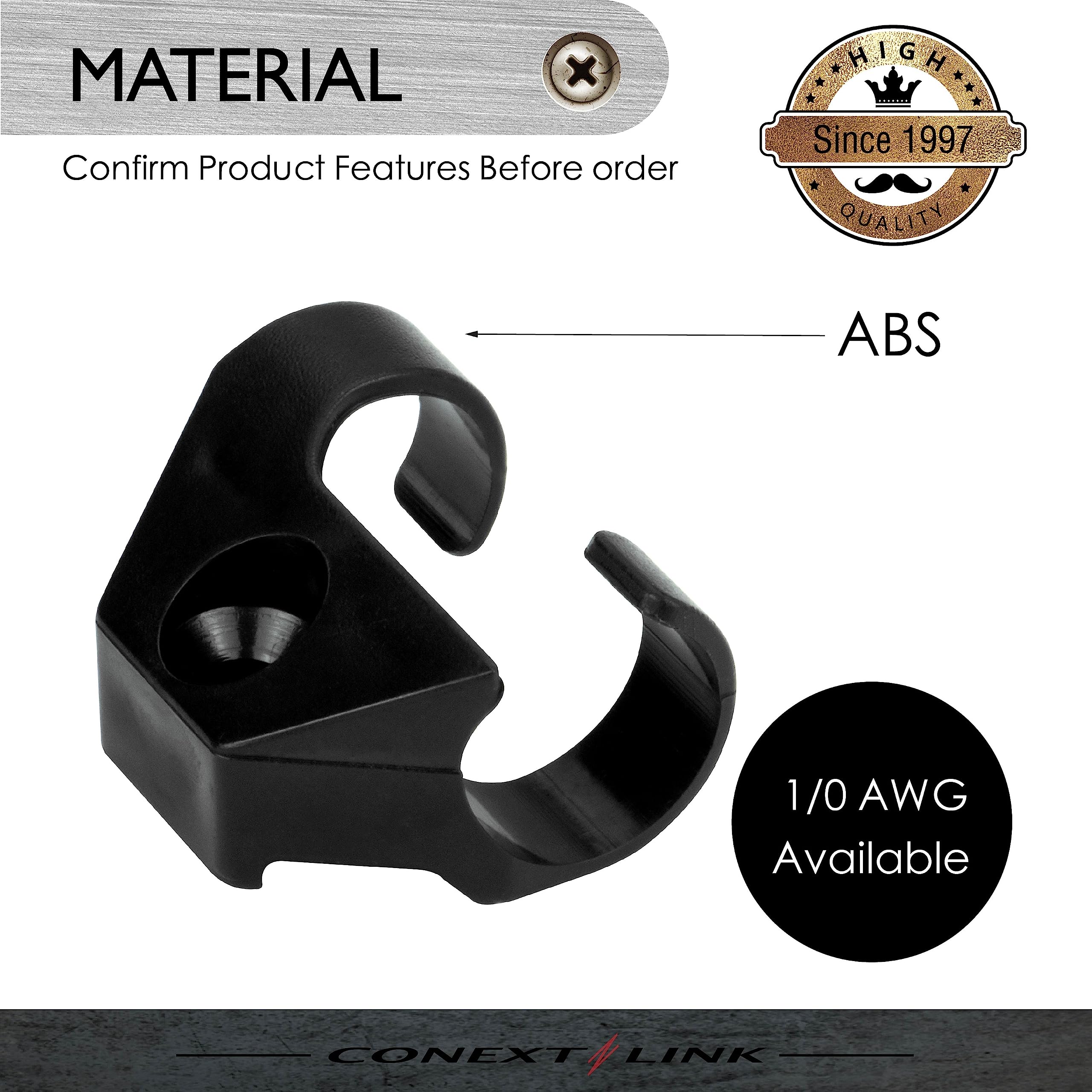 Conext Link Ccs0 4 Single Cable Clip Clamp Fastening Wire Management 4 Pack (Single 1/0 Gauge) (19046)