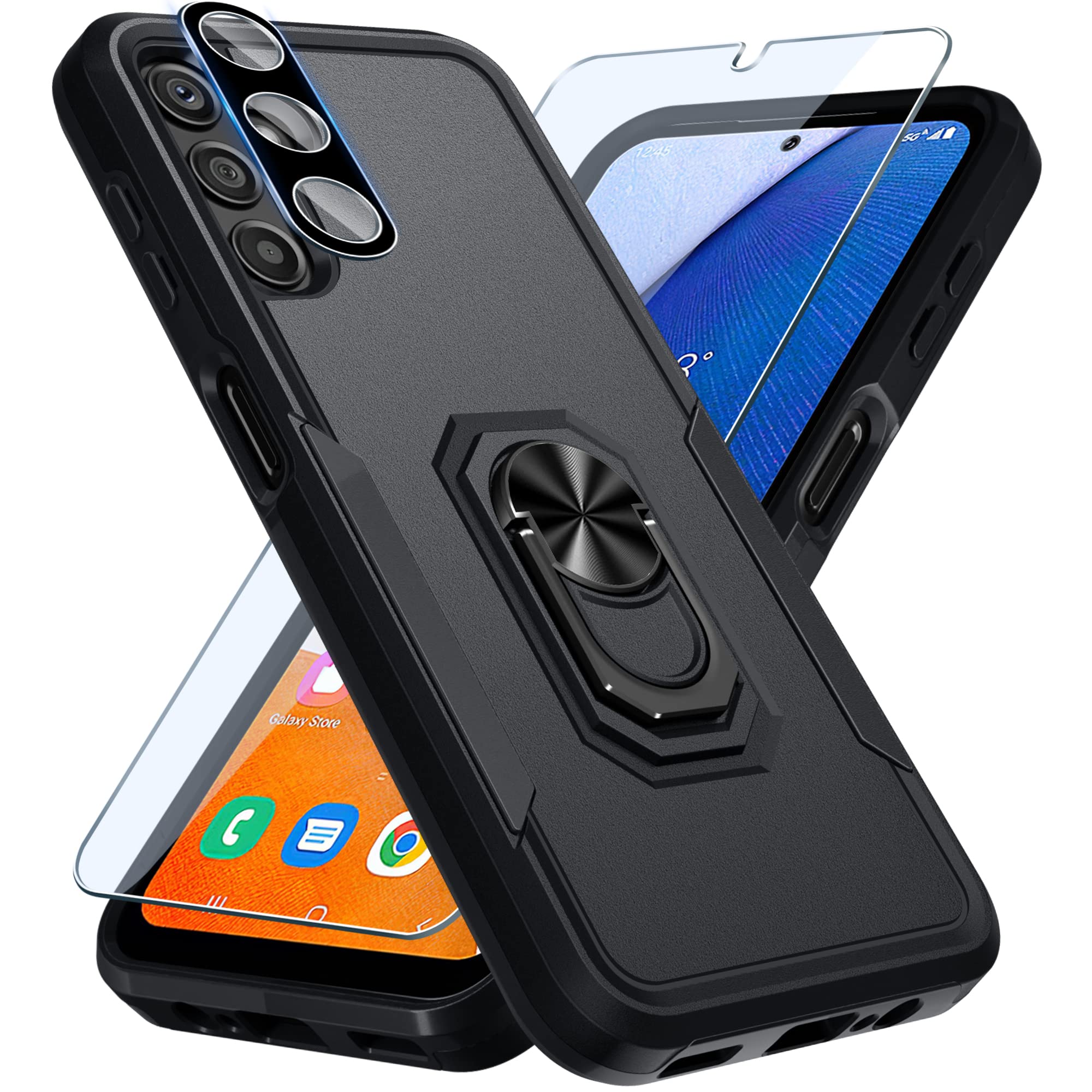 Janmitta Compatible With Samsung Galaxy A14 5G Case With Screen Protector+Camera Lens Protector,Heavy Duty Full Body Phone Cover