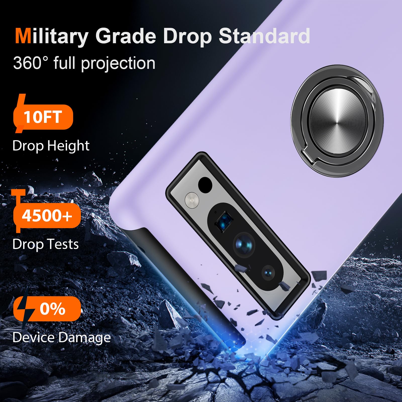 Jame For Google Pixel 8 Pro Case, Slim Tough Rugged Shockproof Protective Pixel 8 Pro Phone Case With Metal Ring Kickstand For G