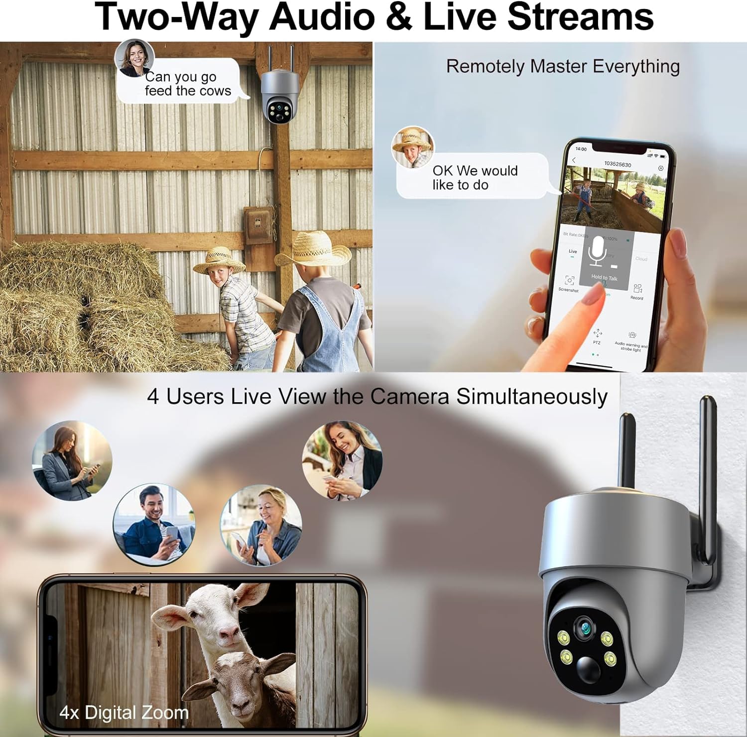 Xparkin Outdoor Cameras For Home Security   4G Lte Cellular No Wifi Solar Security Cameras Wireless Outdoor With Floodlight Colo