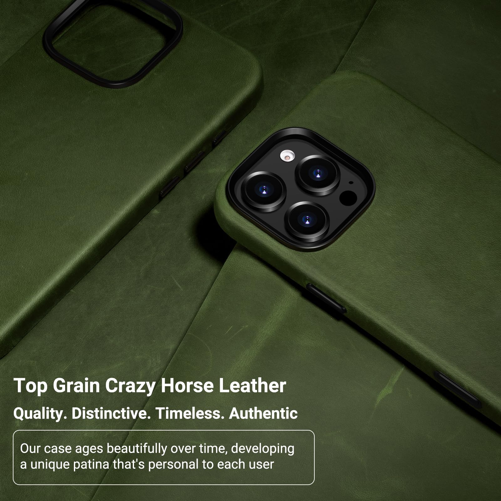 Belemay Leather Case For Iphone 16 Pro Max, Compatible With Magsafe [Camera Control Button] [Vintage Aesthetic] Premium Crazy Ho