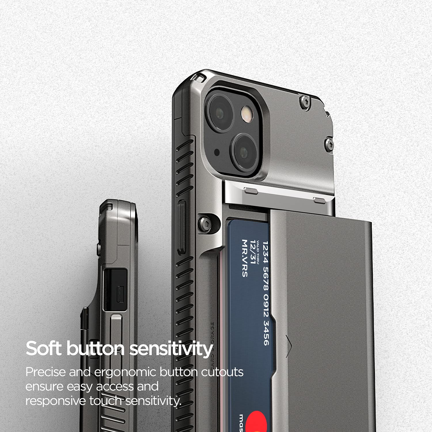 Vrs Design Damda Glide Pro For Iphone 13, Sturdy Semi Auto Wallet [4 Cards] Case Compatible For Iphone 13 Case (2021)