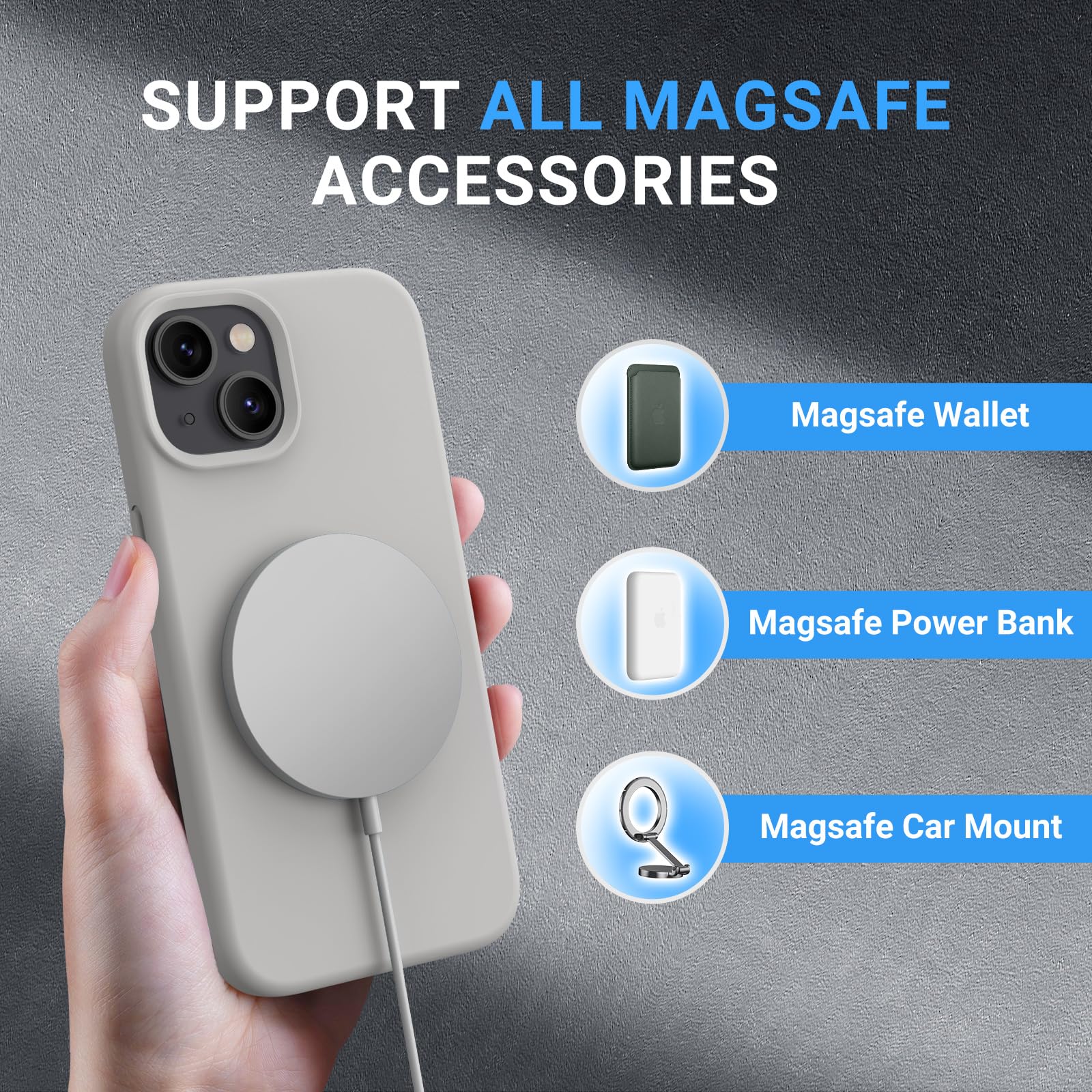 Otofly For Iphone 13 Case/Iphone 14 Case [Compatible With Magsafe] [2 Screen Protectors] Full Body Silicone Shockproof Slim Thin