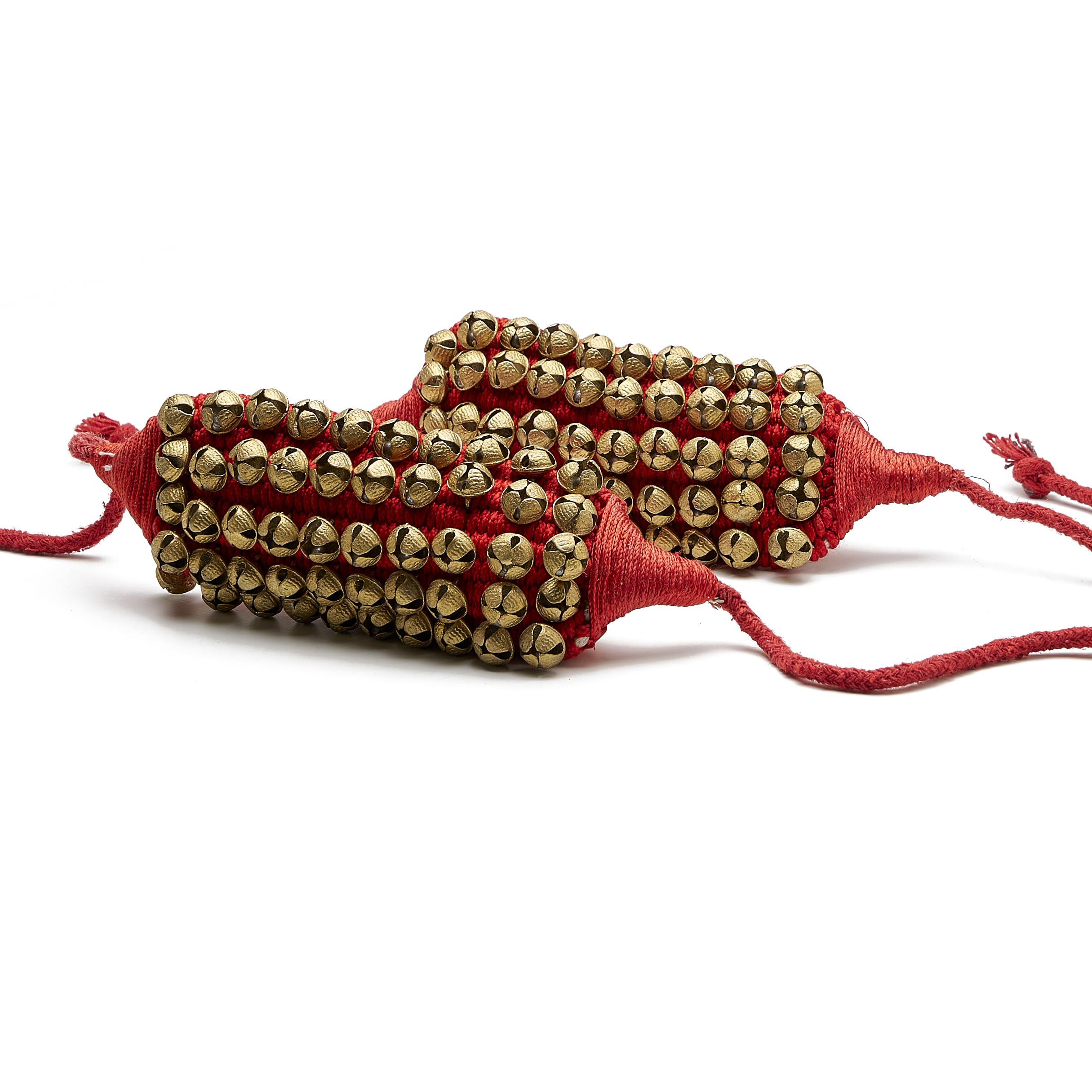 eSplanade Dance Ghungroo (50 + 50) Red 5 Line Ghungroo with Cushion Pads | Bell, Ghungru 5 Line Red Pad