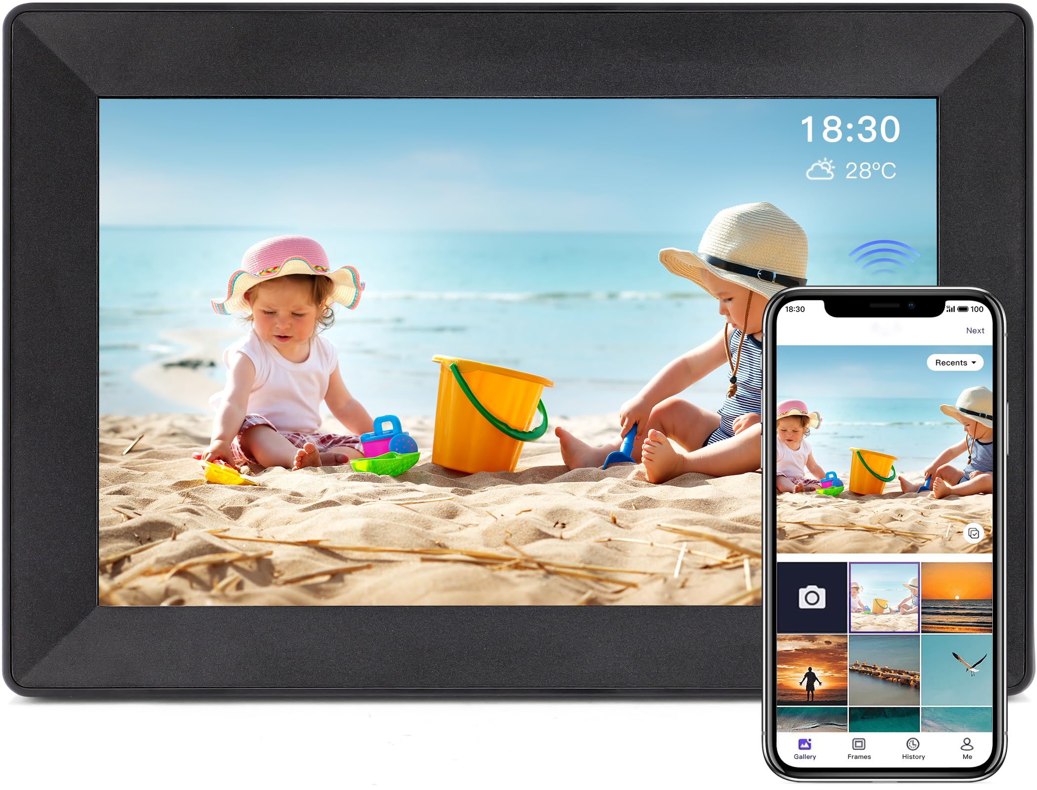 Uhale 10.1Inch Digital Photo Frame Wifi Smart Digital Picture Frame,16Gb Storage, Wall Mounted, 1280 * 800 Hd Resolution Digital