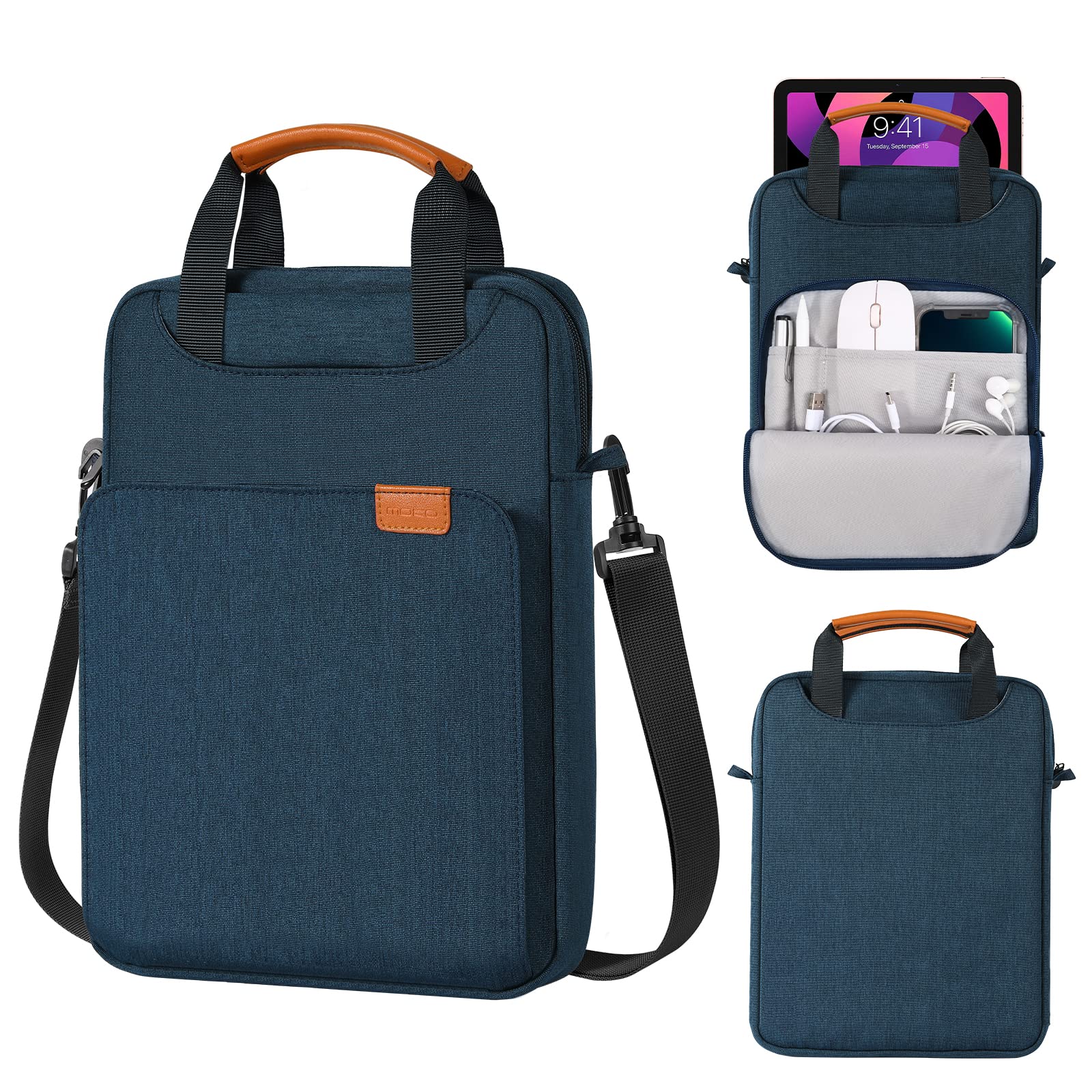 MoKo 9-11 Tablet Shoulder Sleeve Bag, Fits 11inch iPad Air M4 2026/Pro M5, iPad A16, i-Pad 10/9/8th 10.9/10.2, Surface Go 3/2 10