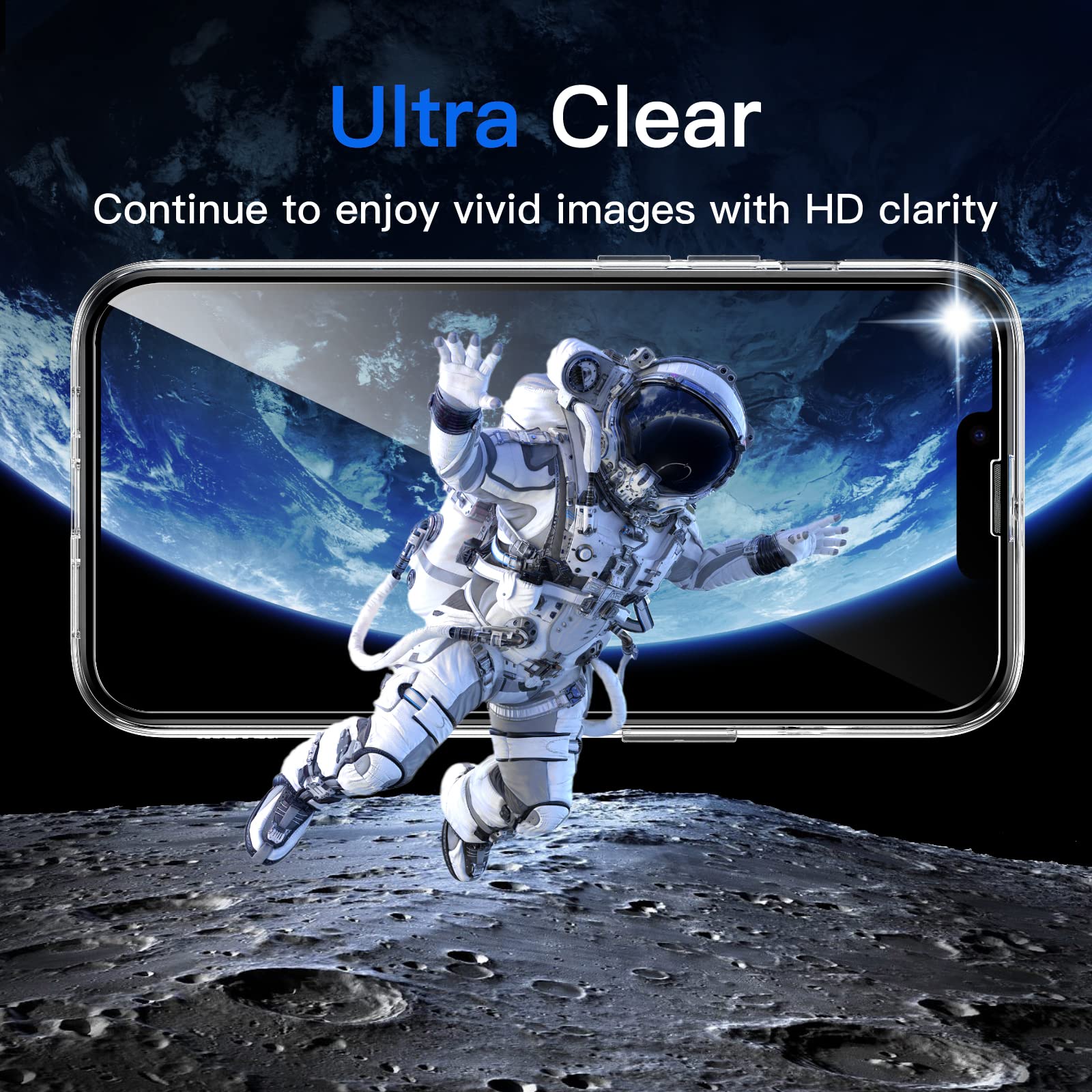 Jetech 3 In 1 Case For Iphone 14 6.1 Inch, With 2 Pack Screen Protector And Camera Lens Protector, Non Yellowing Shockproof Bump