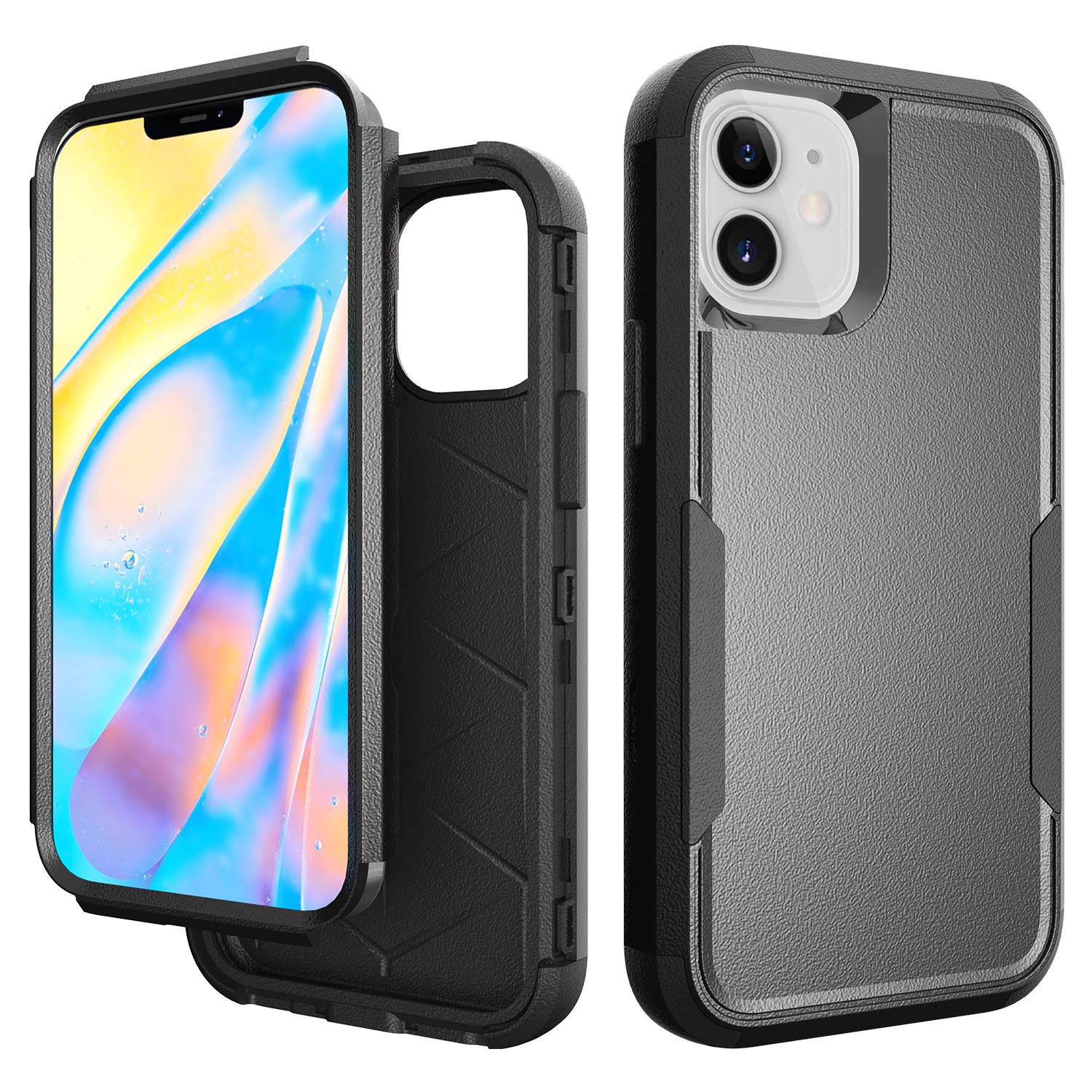 Compatible For Apple Iphone 11 Cases, Men Heavy Duty [ Black & Black ] Cover With [ Shockproof ] Protective Phone Case For Iphon