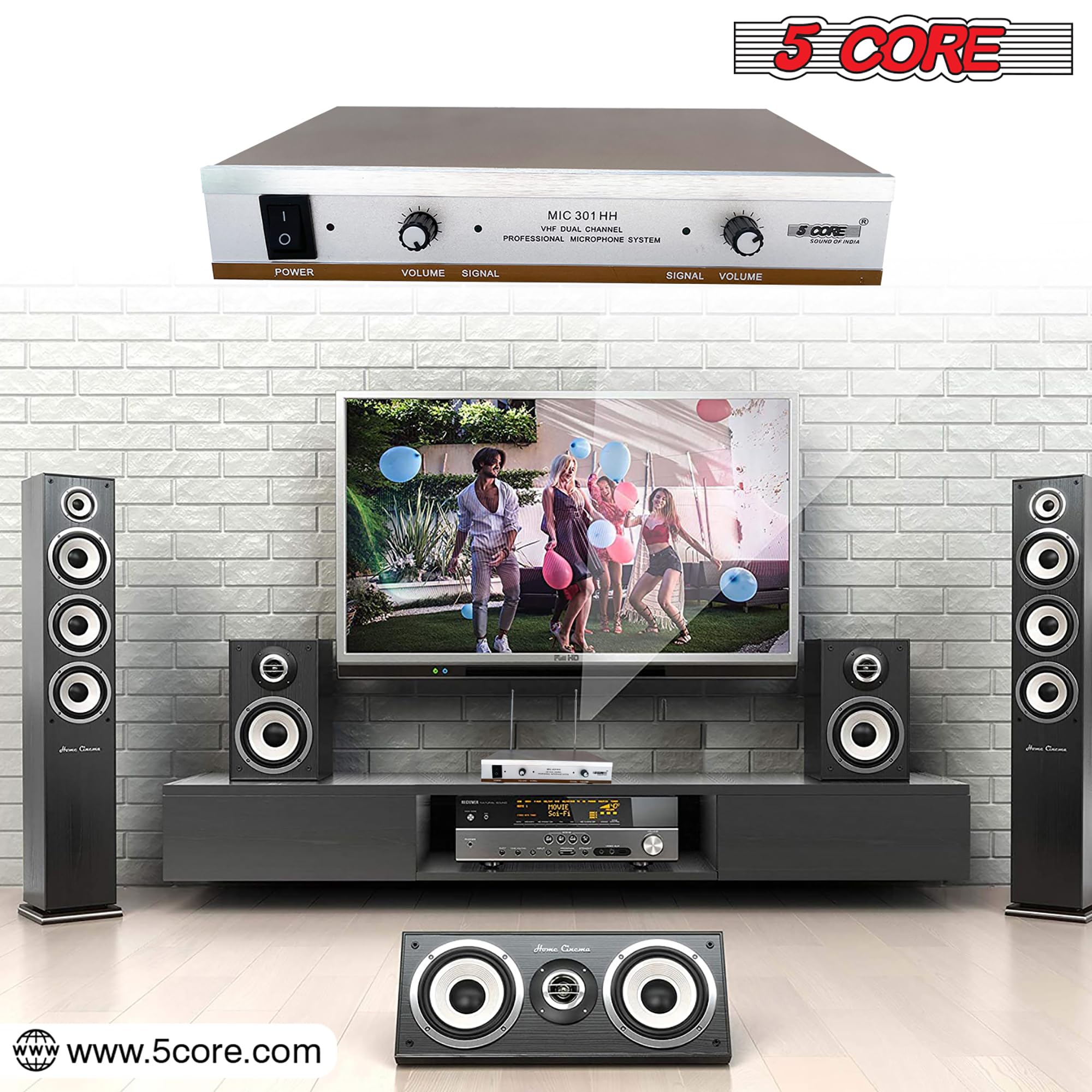 5 Core 2 Channel Wireless Microphones W 2 Headset Portable Mini Mic Headset Microfono Inalambricos With Receiver - Wm 301 Hh