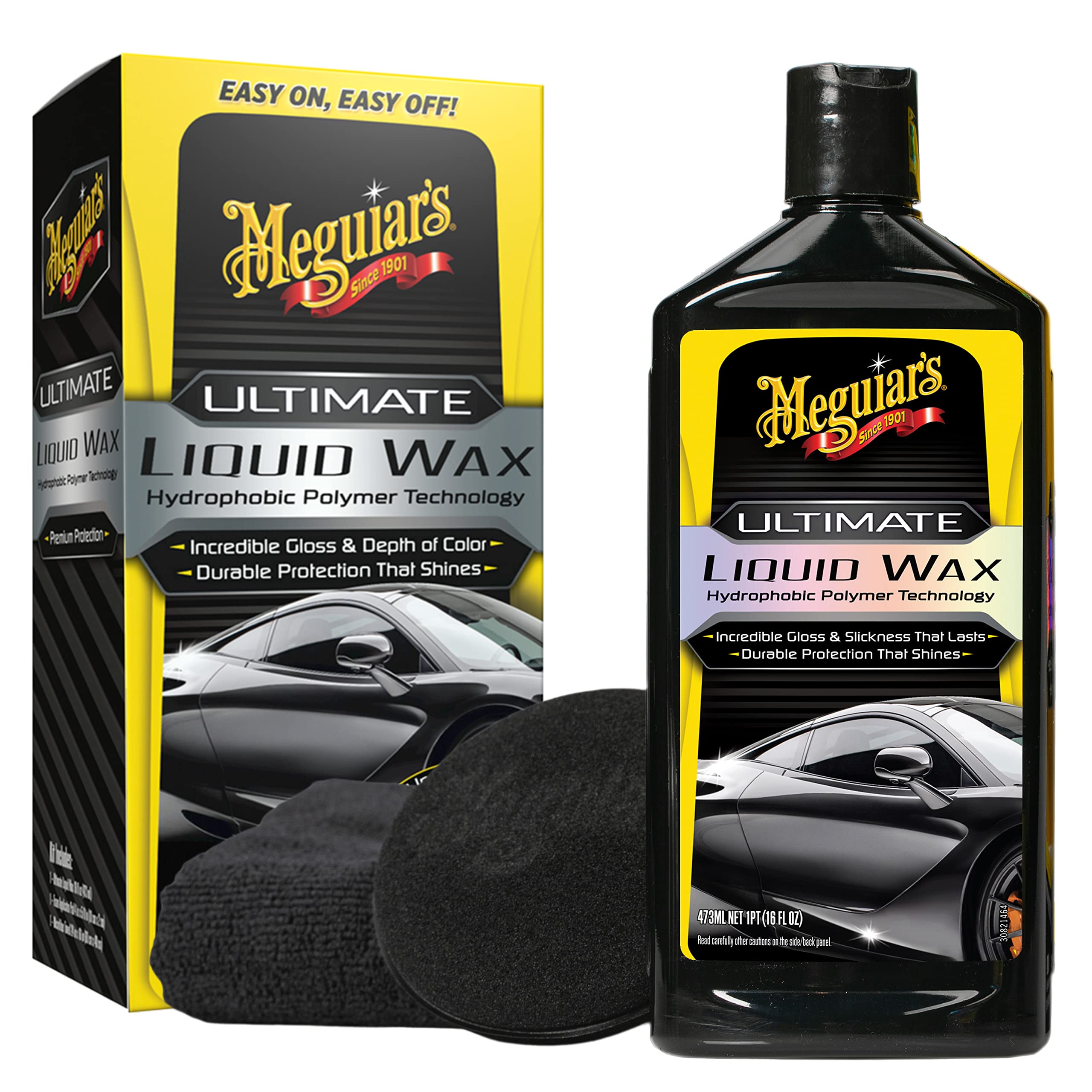 Meguiar'S Ultimate Liquid Wax, Durable Protection That Shines, Towel And Pad Included - 16 Oz Bottle,WBAUVB08PPY218V