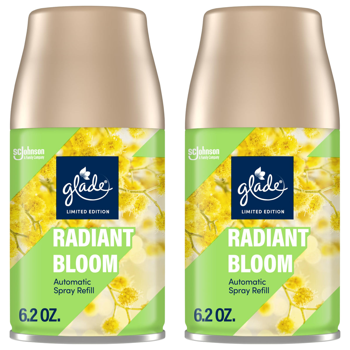 Glade Automatic Spray Air Freshener, Radiant Bloom Limited Edition, 12.4 Oz Total, Pack Of 2 Refills