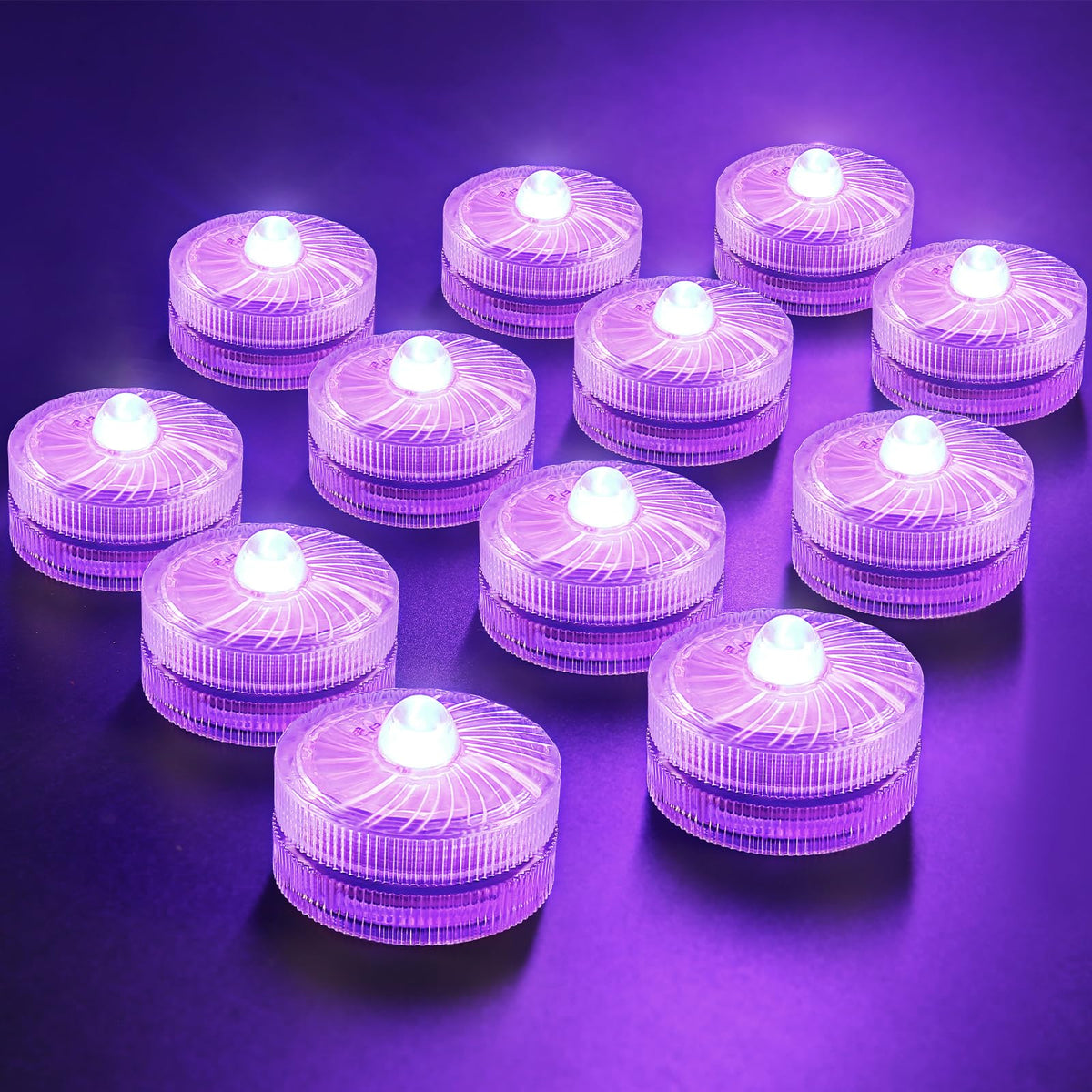 Hl Submersible Led Light,Purple Small Led Light,100 Hours Waterproof Flameless Led Lights Battery Powered For Wedding Home Vase 