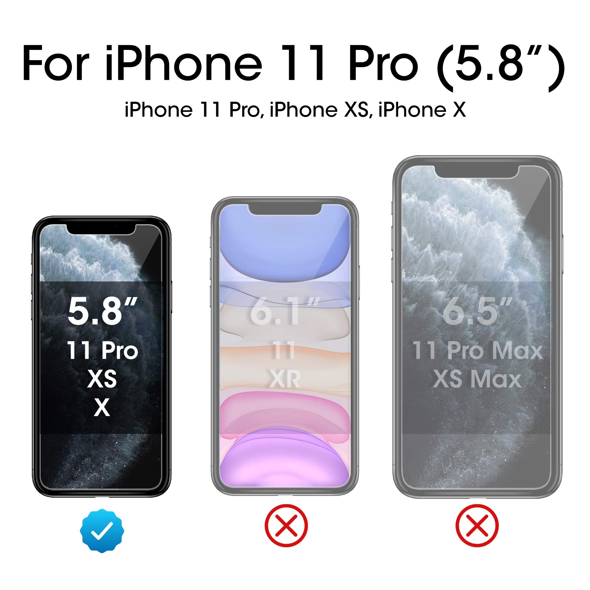 Amfilm Glass Screen Protector For Iphone 11 Pro, Iphone Xs/X With Easy Installation Tray, Tempered Glass, 3 Pack