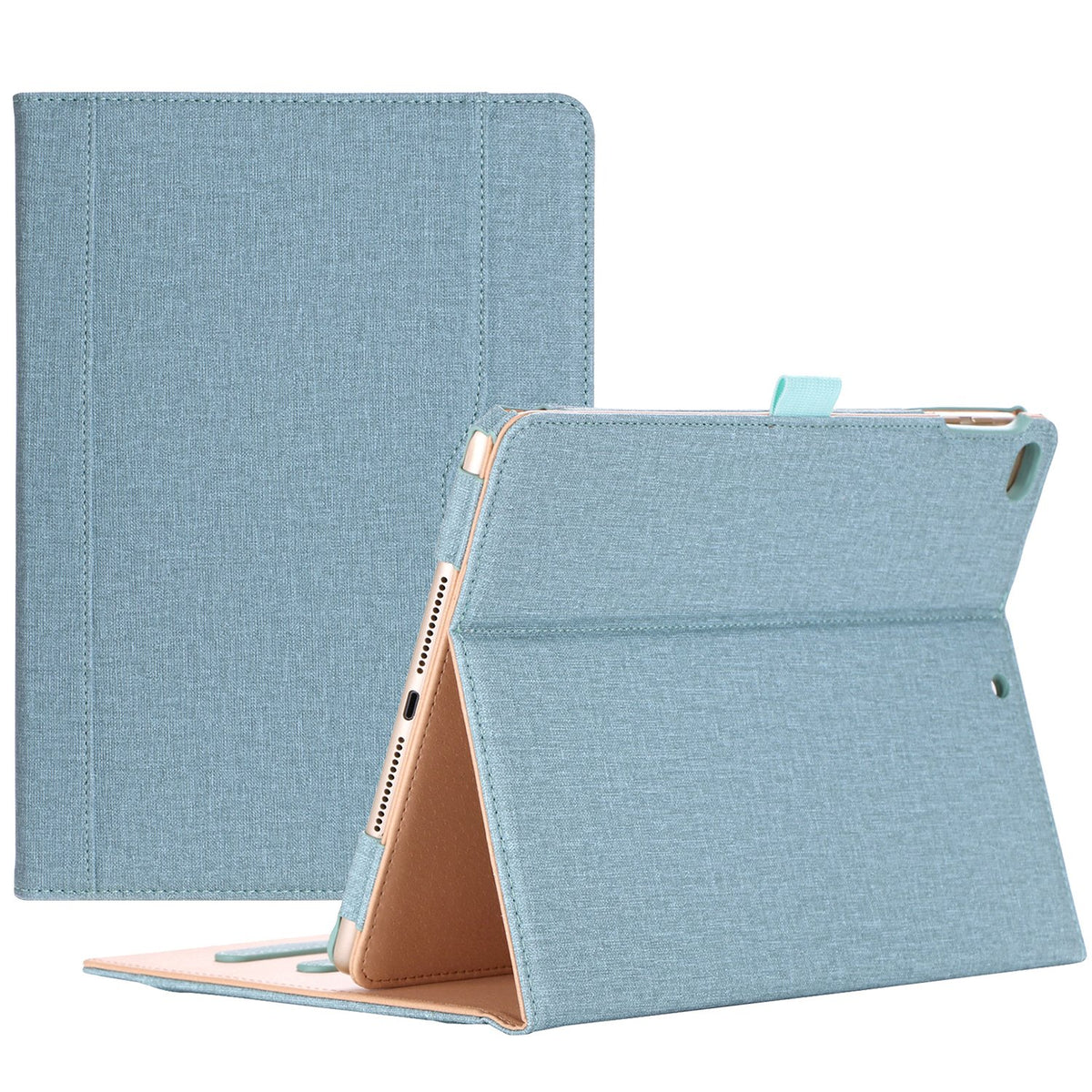 Procase For Ipad 9.7 Inch Ipad 6Th/5Th Generation Case 2018 2017/Ipad Air 2/Air 1 Case, Premium Leather Folio Corner Protection Multi Angle Viewing Stand Cover With Front Pocket Pen Loop  Teal